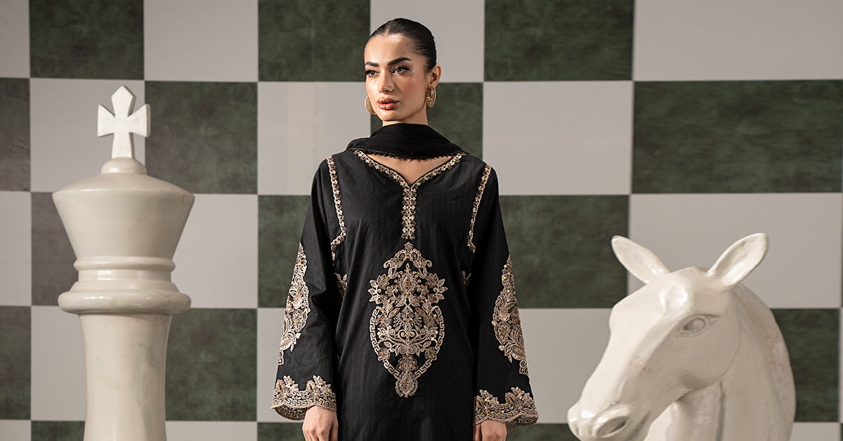 3 Piece Embroidered Dobby Lawn Suit