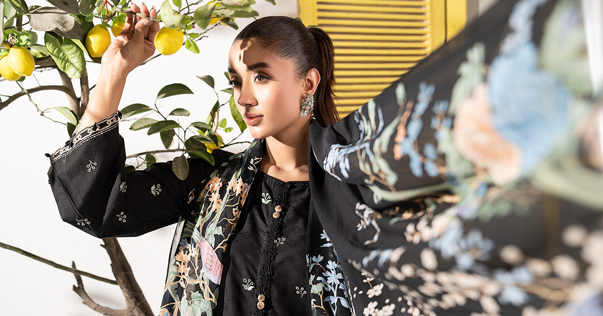 3 Piece Embroidered Dobby Lawn Suit