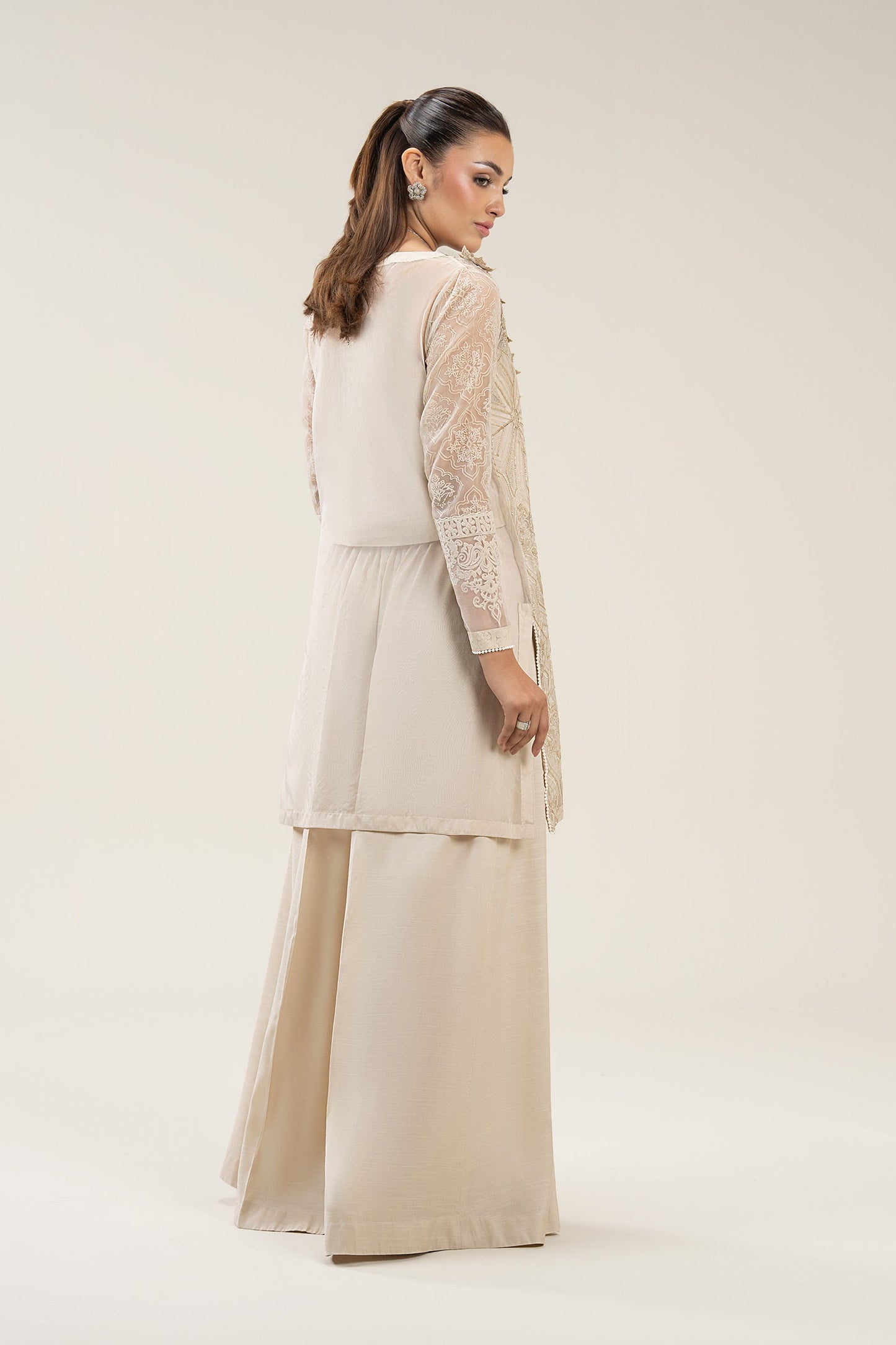 2 Pc Embroidered Organza Suit