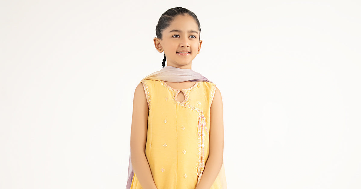 3 Piece Embroidered Paper Cotton Suit