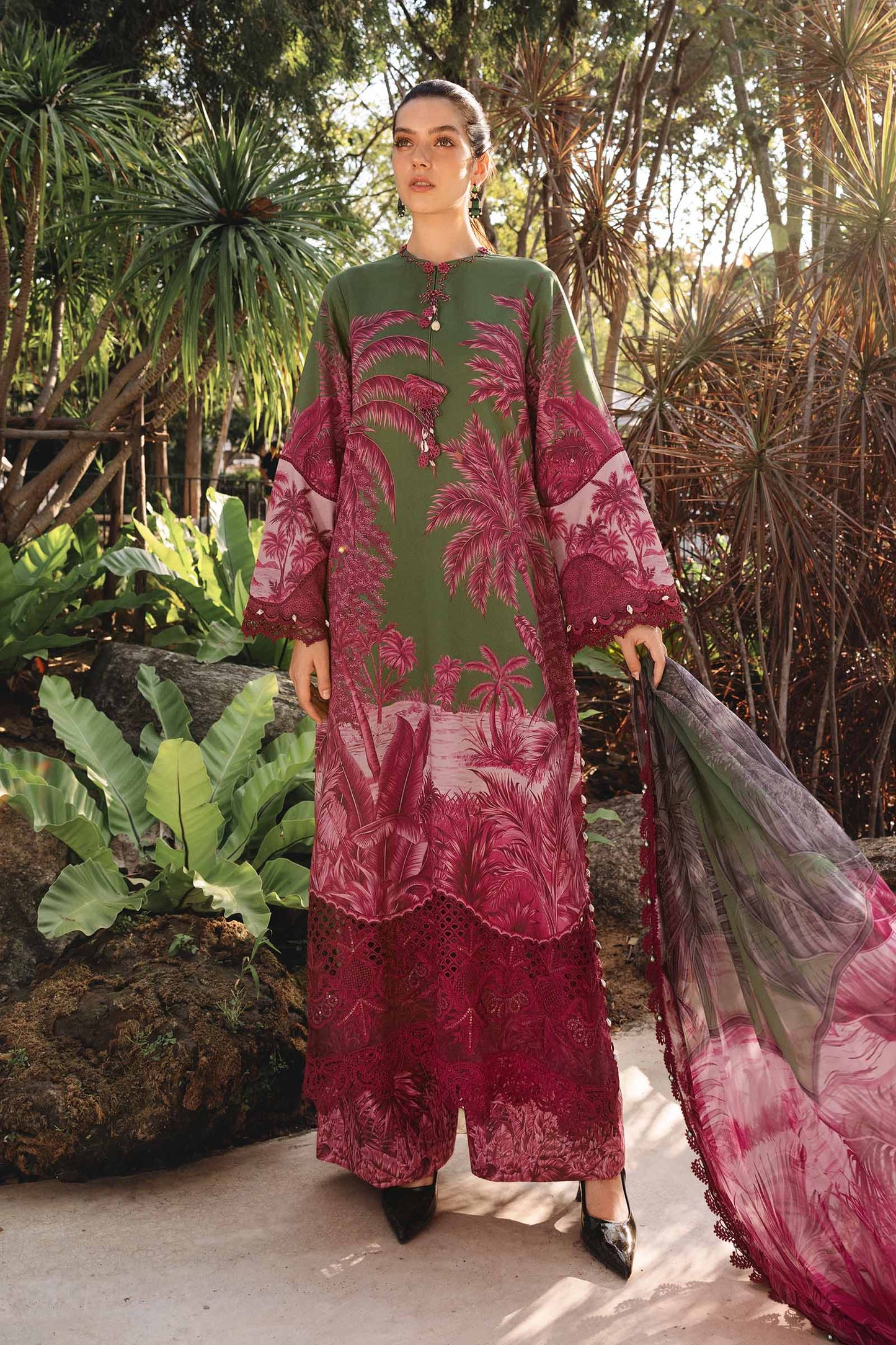 3 Piece Unstitched Embroidered Lawn Suit