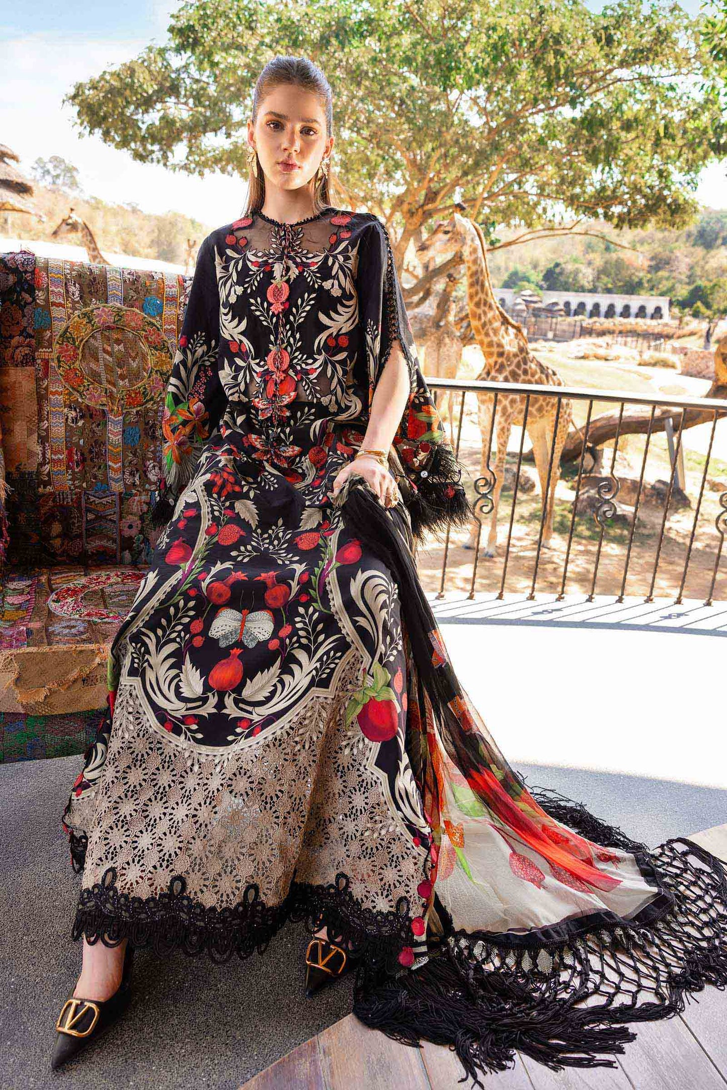 3 Piece Unstitched Embroidered Lawn Suit
