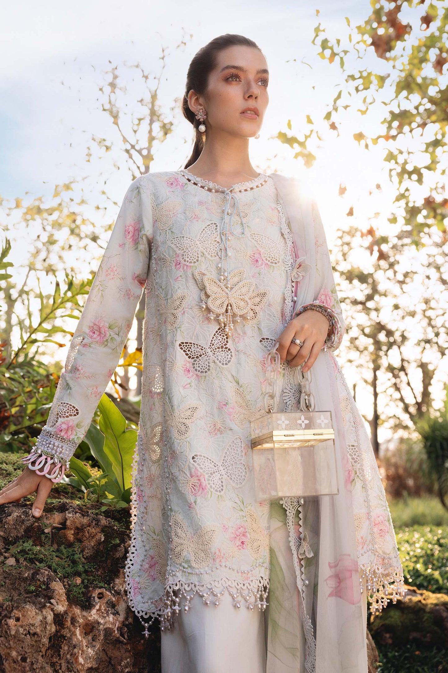 3 Piece Unstitched Embroidered Lawn Suit