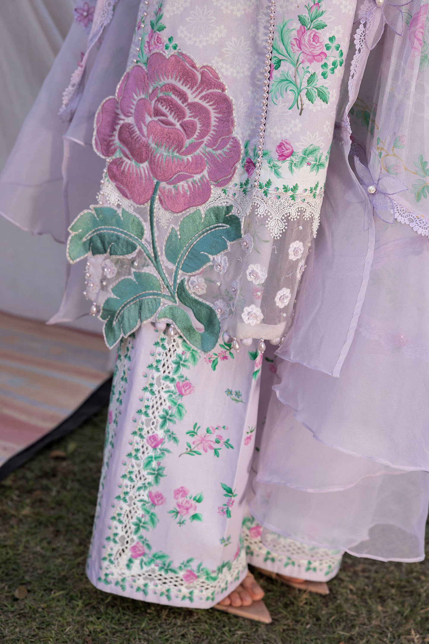 3 Piece Unstitched Embroidered Lawn Suit