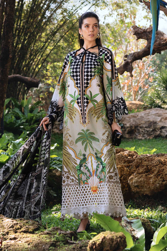 3 Piece Unstitched Embroidered Lawn Suit