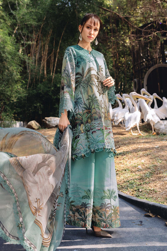 3 Piece Unstitched Embroidered Lawn Suit
