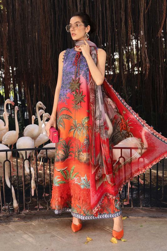 3 Piece Unstitched Embroidered Lawn Suit