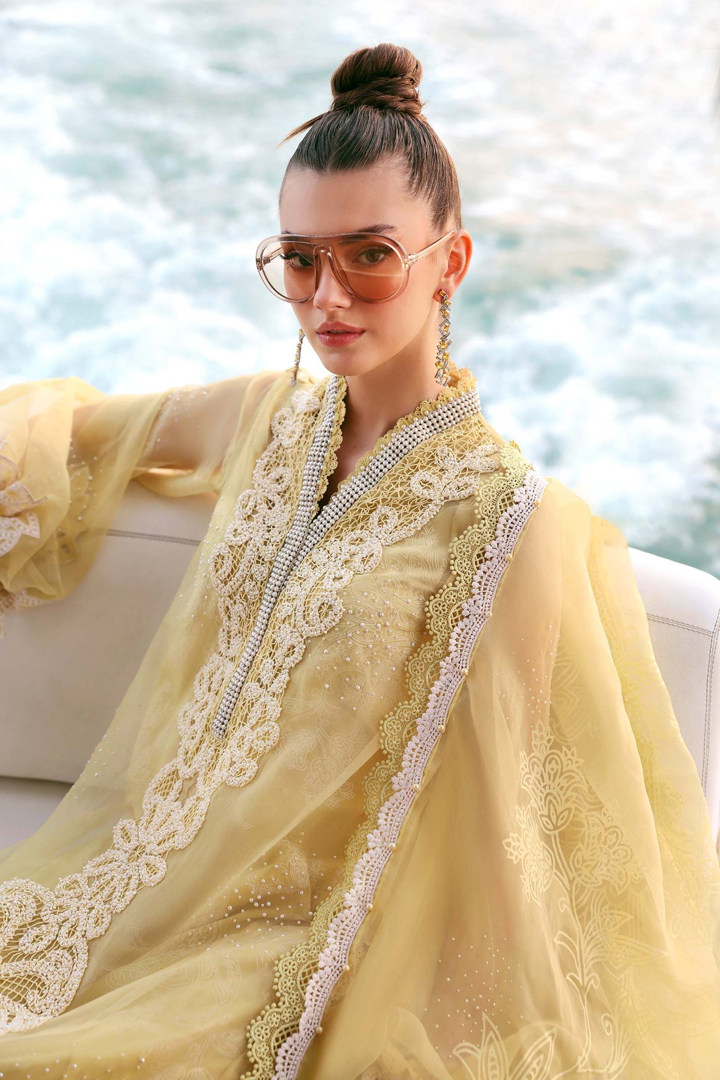 3 Piece Unstitched Embroidered Organza Suit