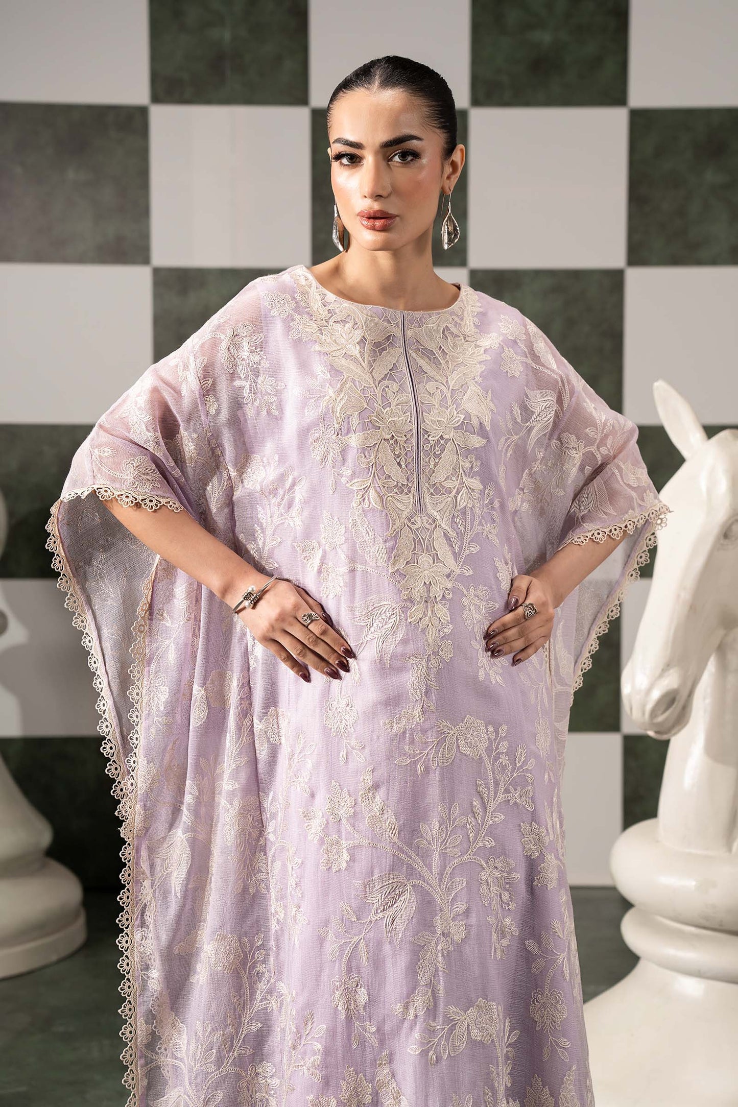 3 Piece Embroidered Cotton Net Suit