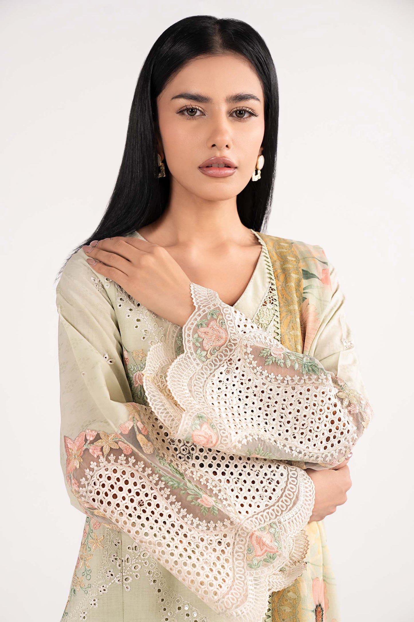 3 Piece Embroidered Dobby Lawn Suit