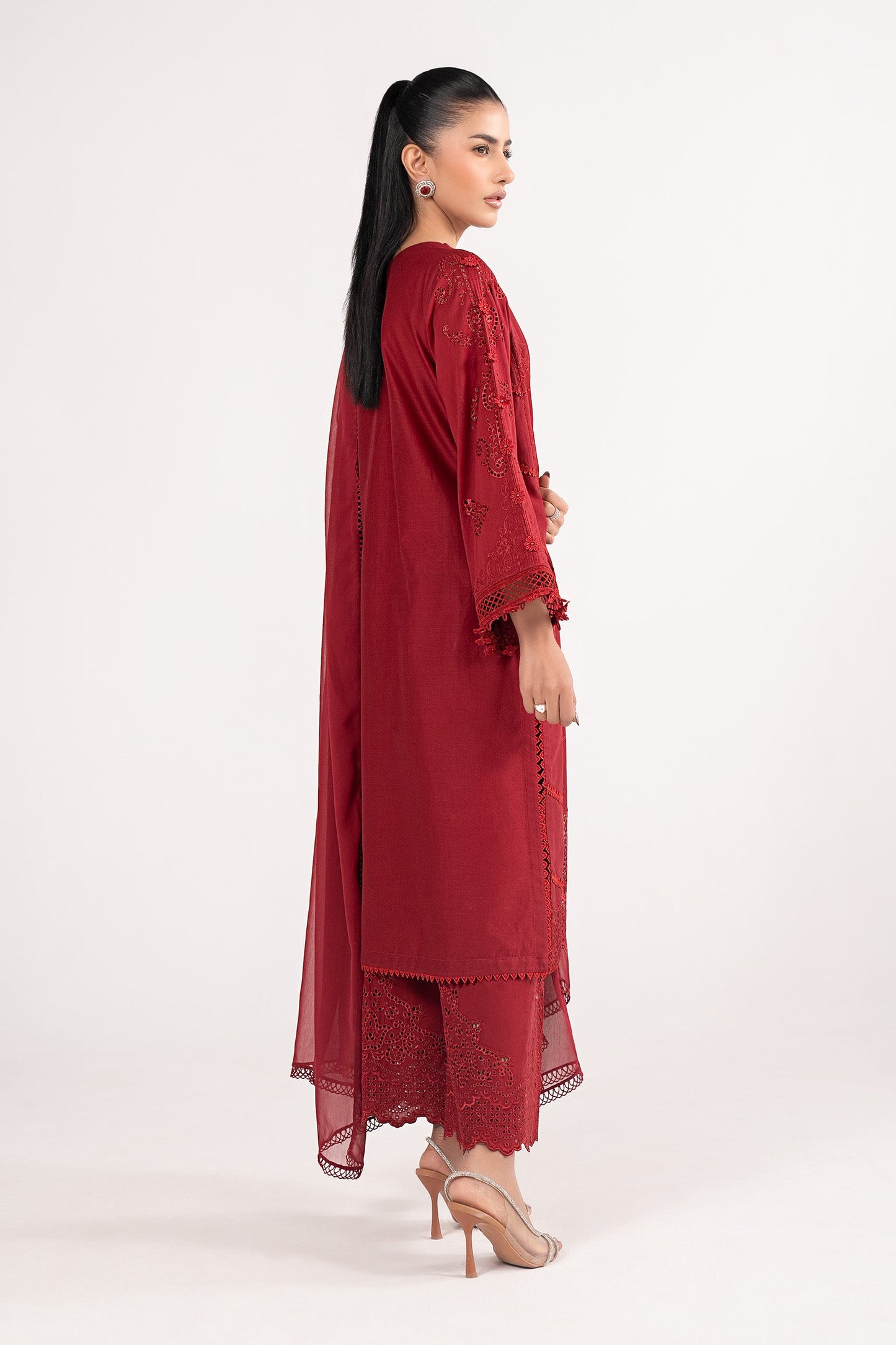 3 Piece Embroidered Dobby Lawn Suit