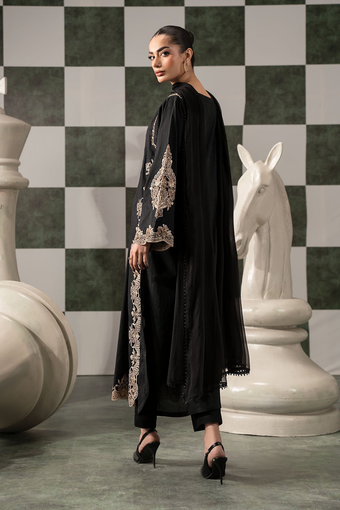 3 Piece Embroidered Dobby Lawn Suit