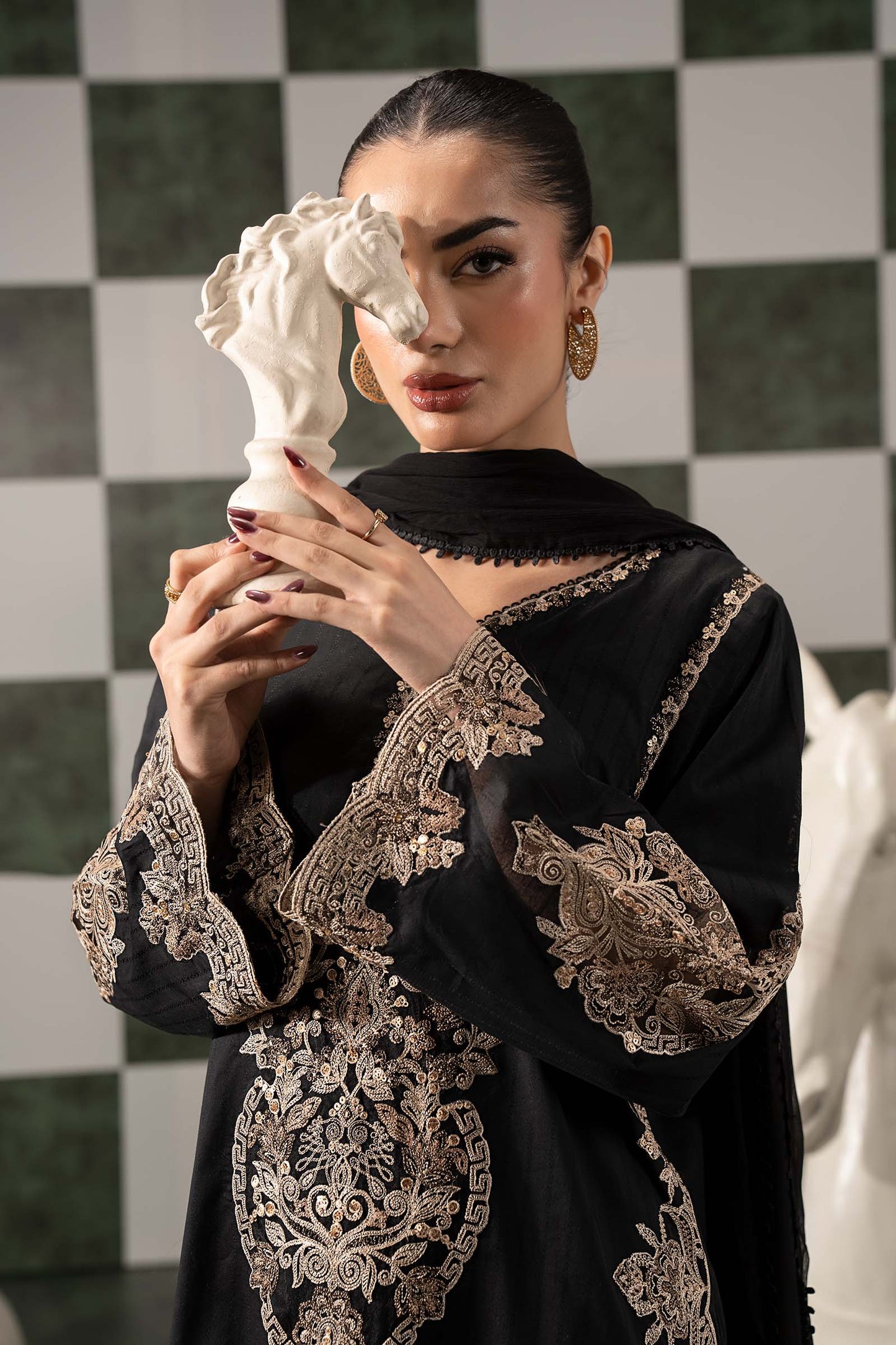 3 Piece Embroidered Dobby Lawn Suit