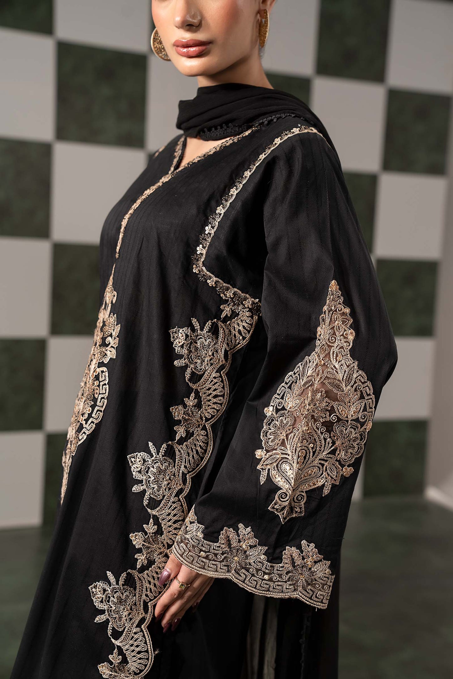 3 Piece Embroidered Dobby Lawn Suit