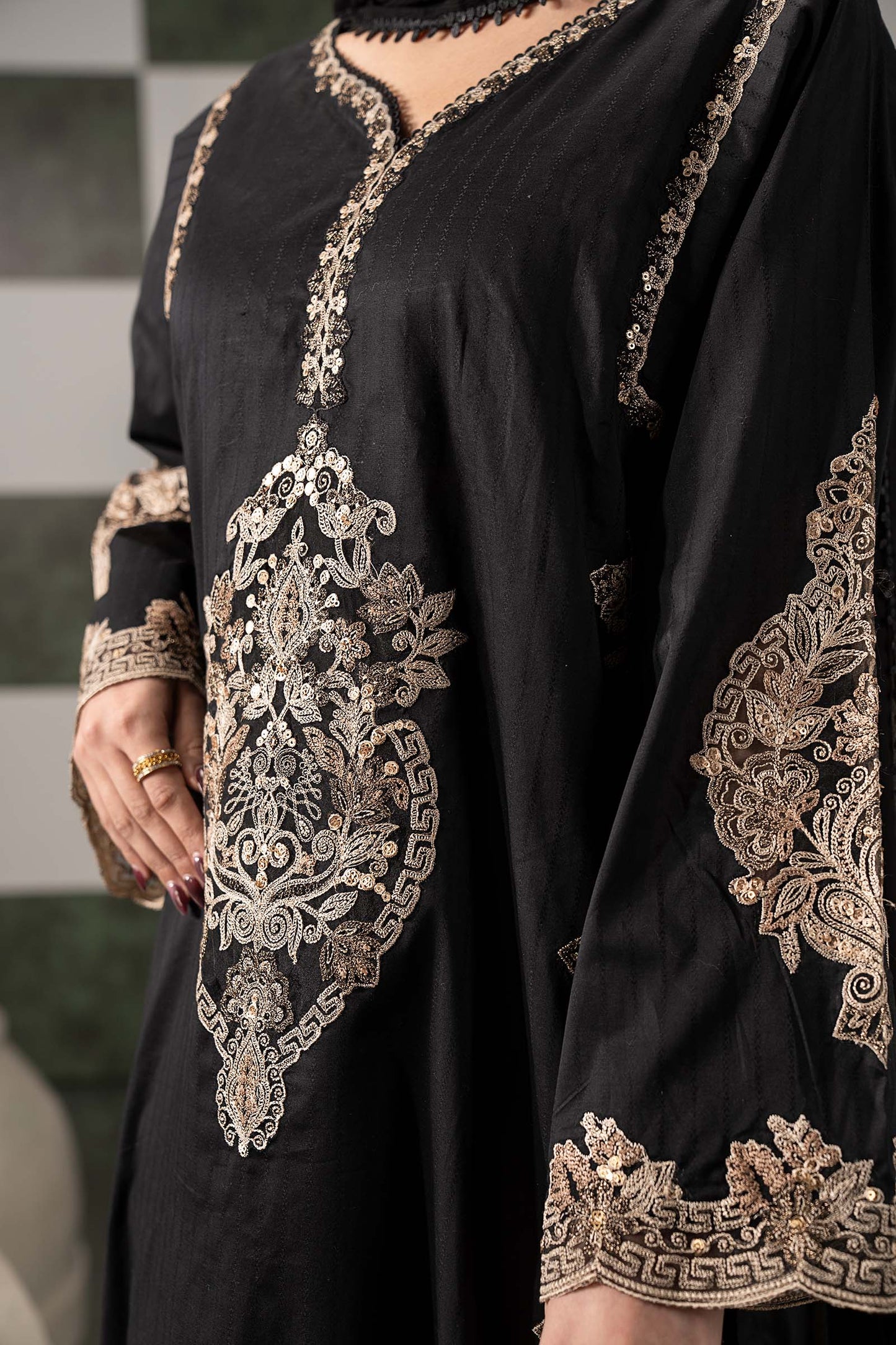 3 Piece Embroidered Dobby Lawn Suit