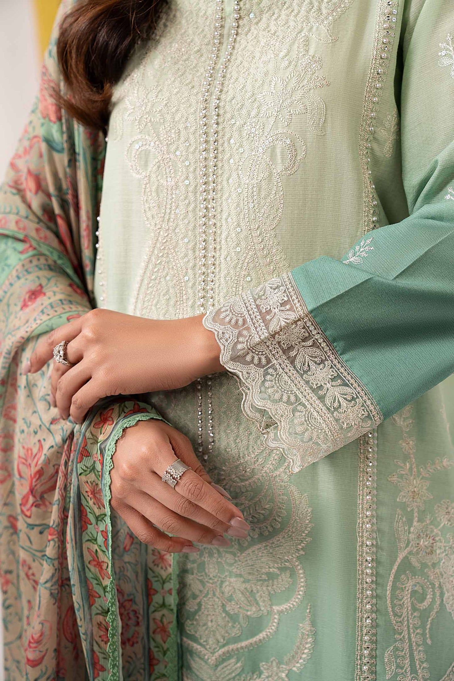 3 Piece Embroidered Dobby Lawn Suit