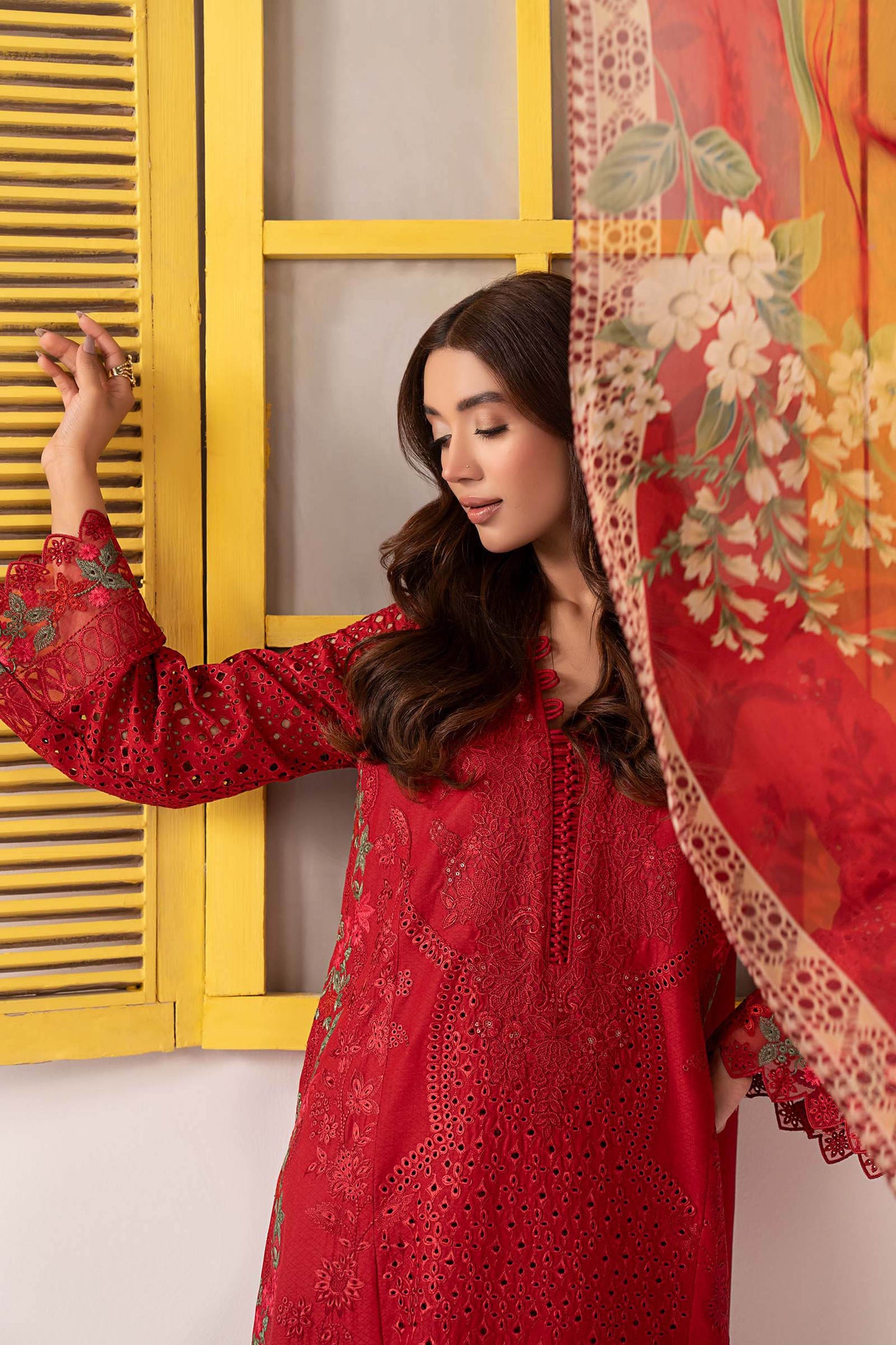 3 Piece Embroidered Dobby Lawn Suit