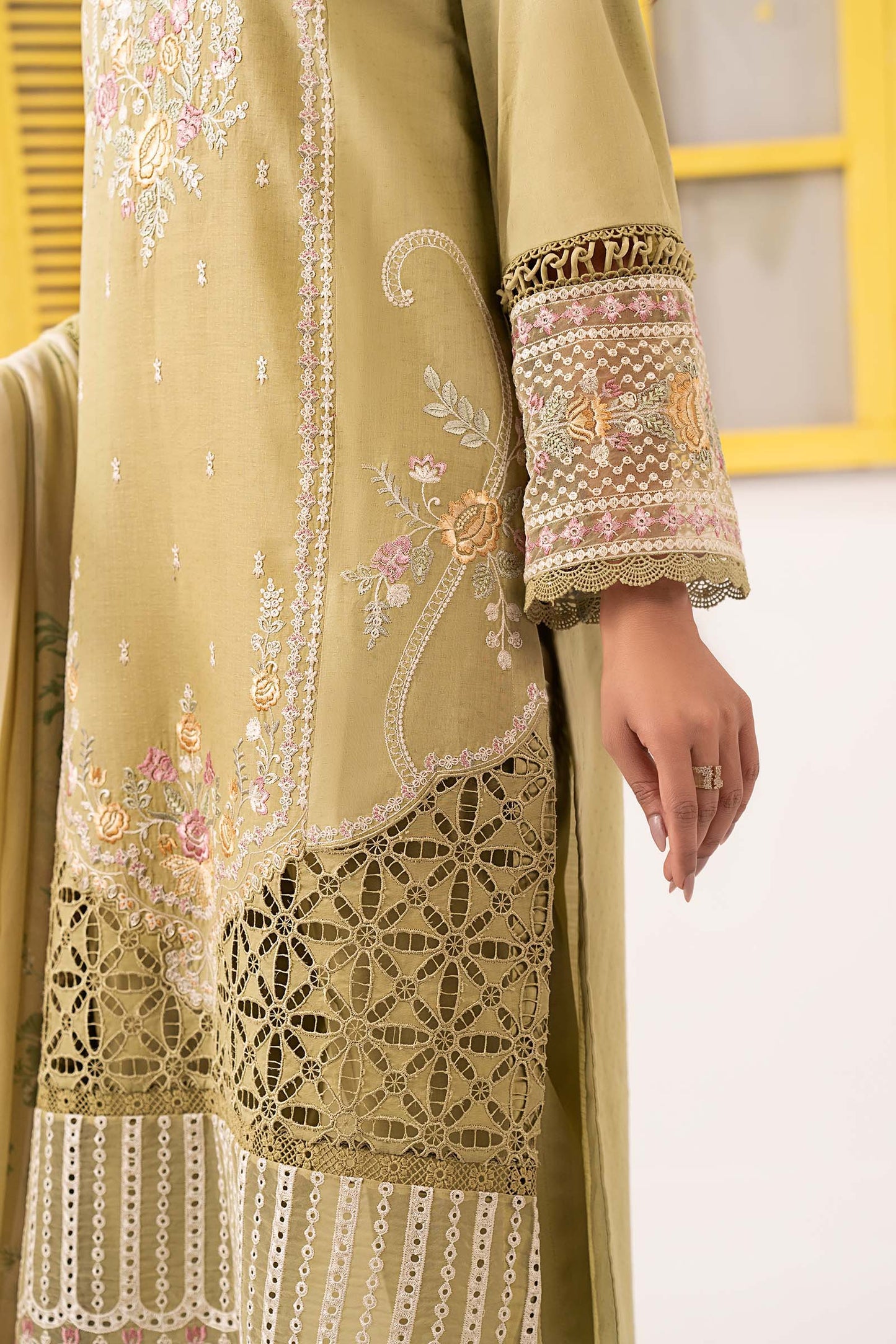 3 Piece Embroidered Dobby Lawn Suit