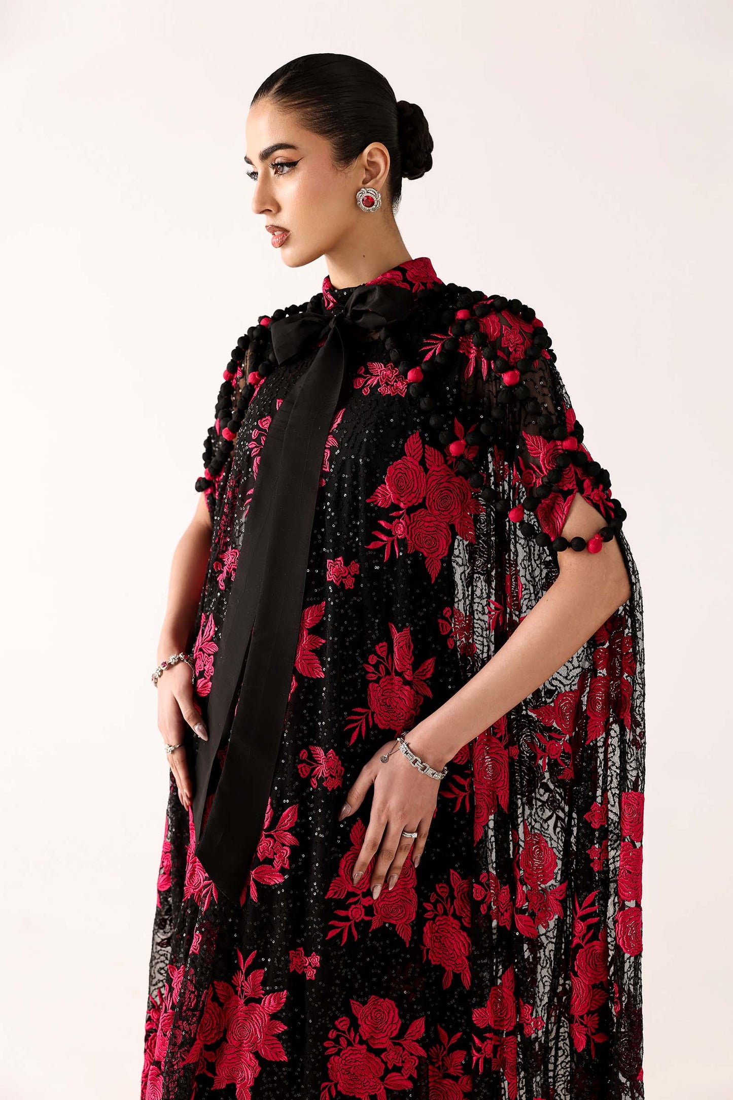Embroidered Net Fabric (2Pcs)