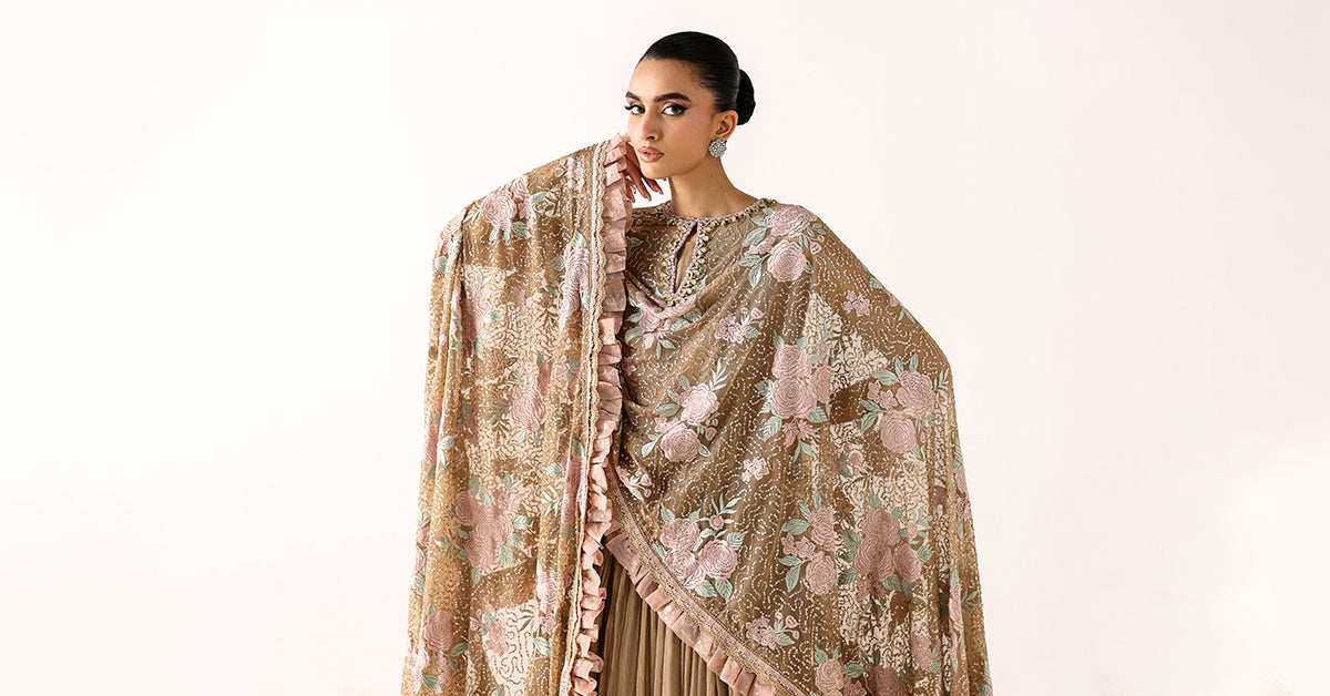 Embroidered Net Fabric (2Pcs)