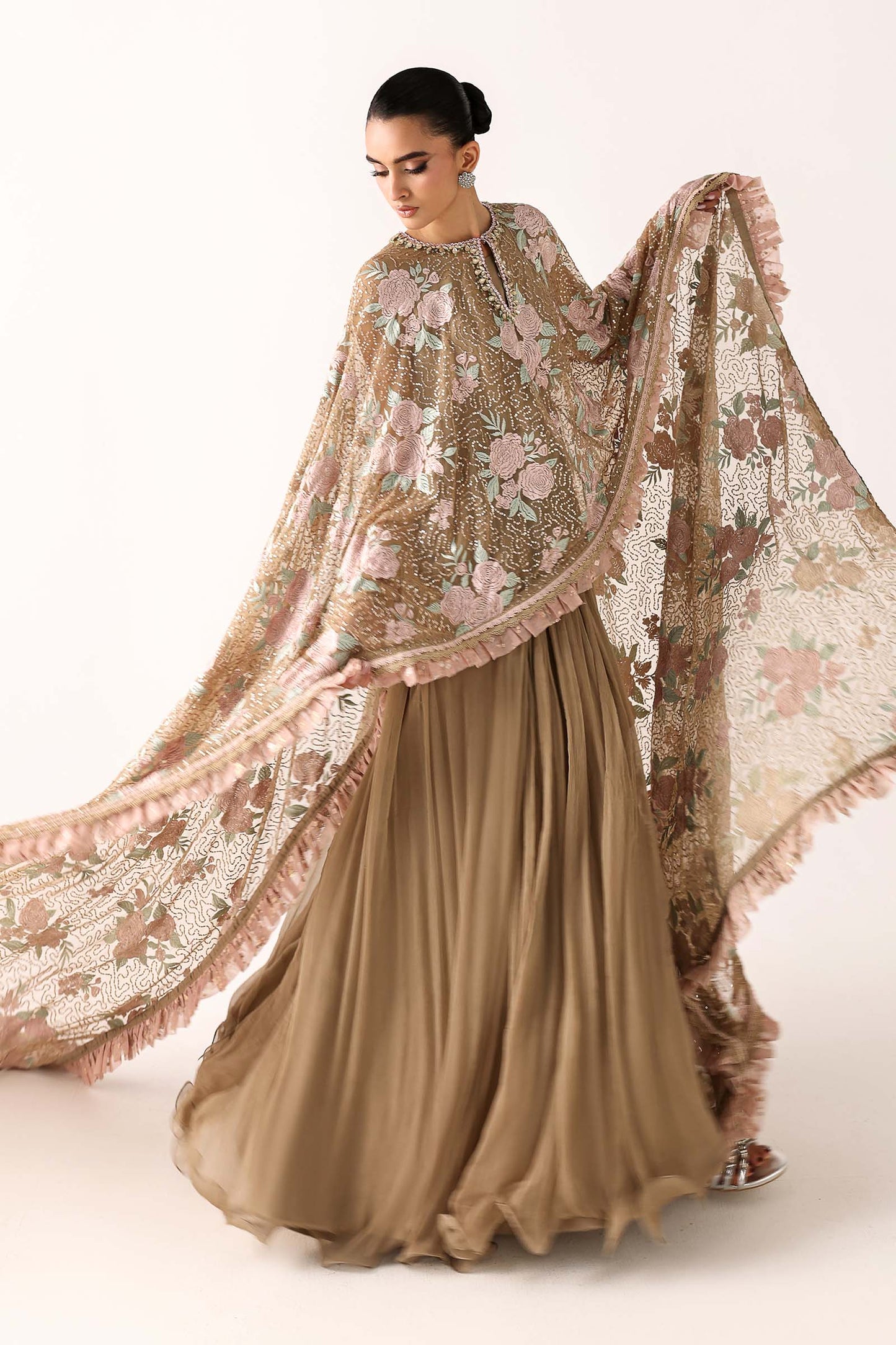 Embroidered Net Fabric (2Pcs)