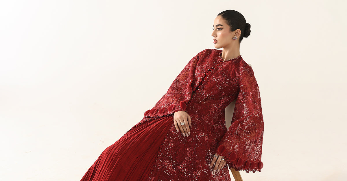 Embroidered Organza Fabric (2Pcs)