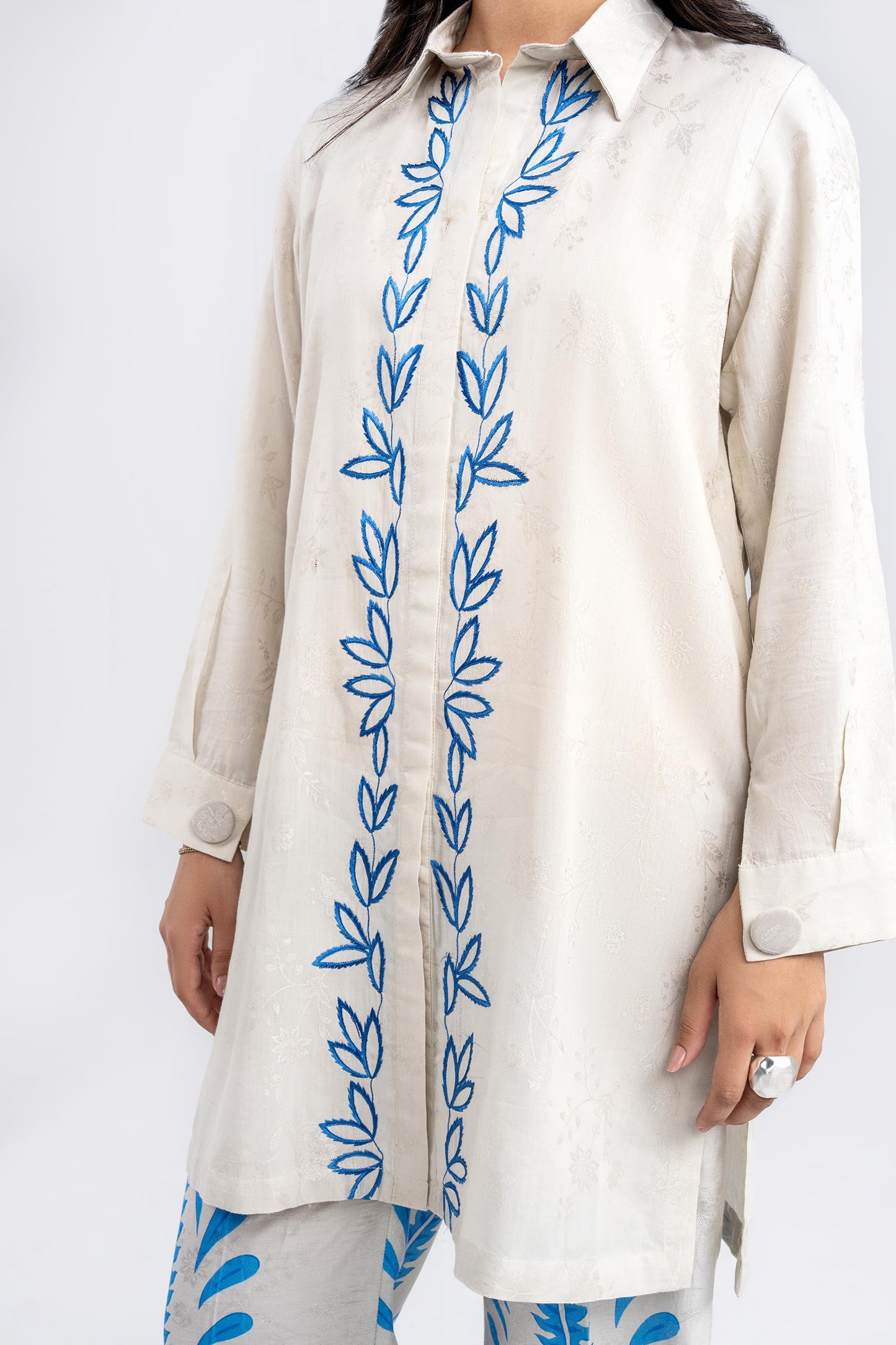 2 Pc Embroidered Dobby Viscose Suit