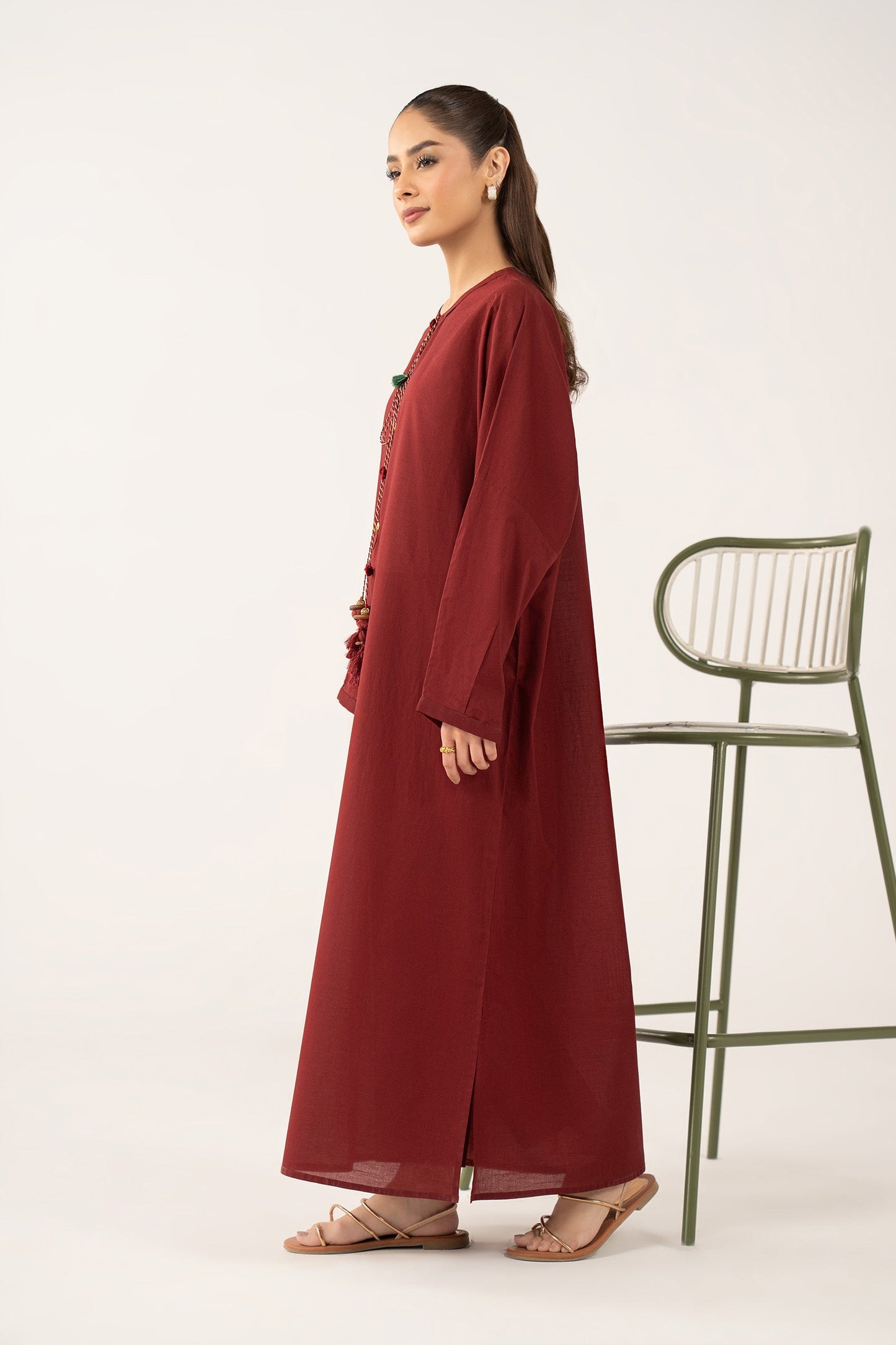 2 Pc Dyed Slub Lawn Suit