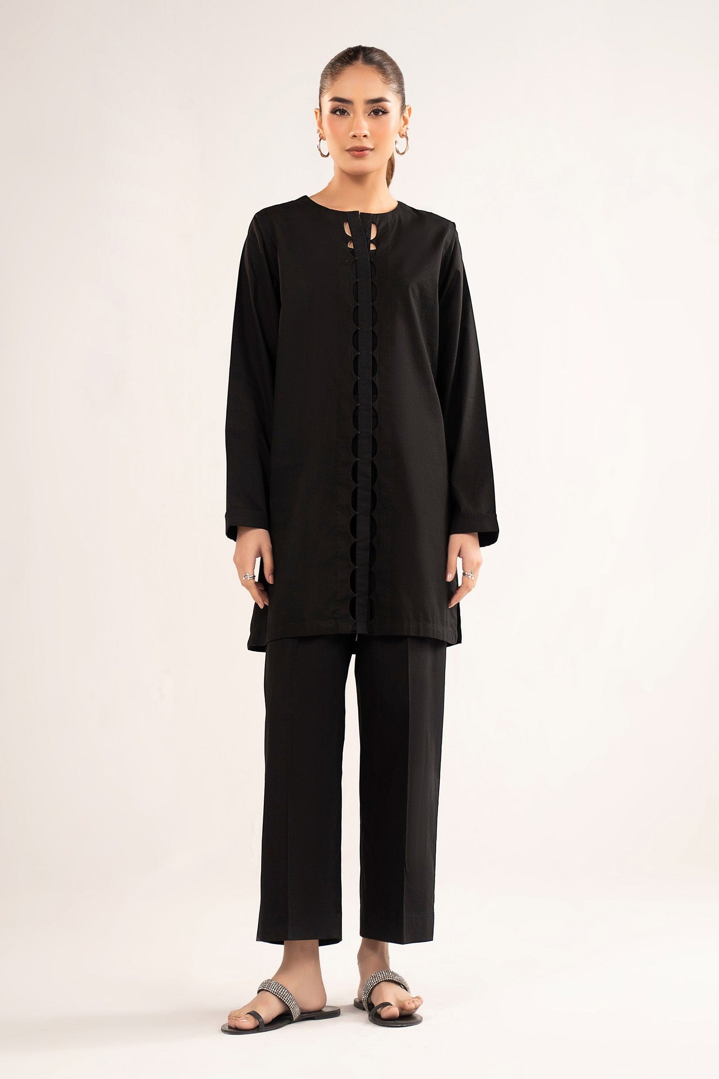 2 Pc Dyed Pinstripe Cotton Suit