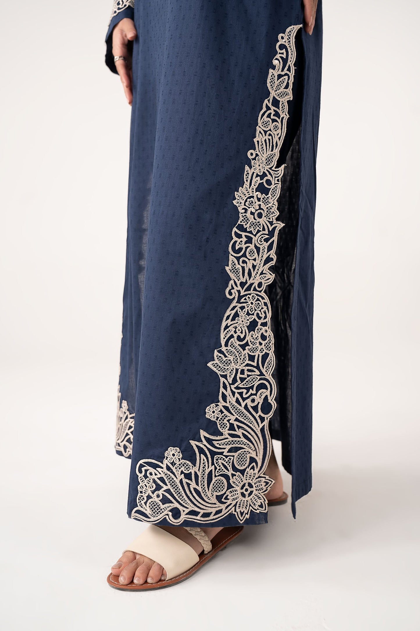 2 Pc Embroidered Dobby Cotton Suit