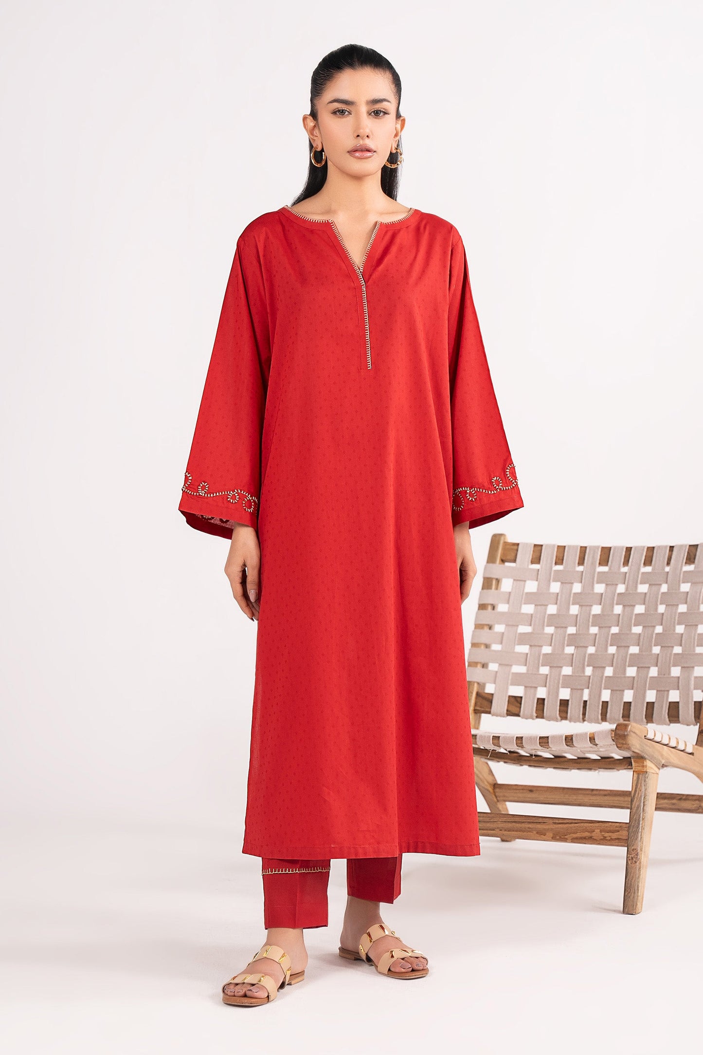 2 Pc Dyed Dobby Cotton Suit