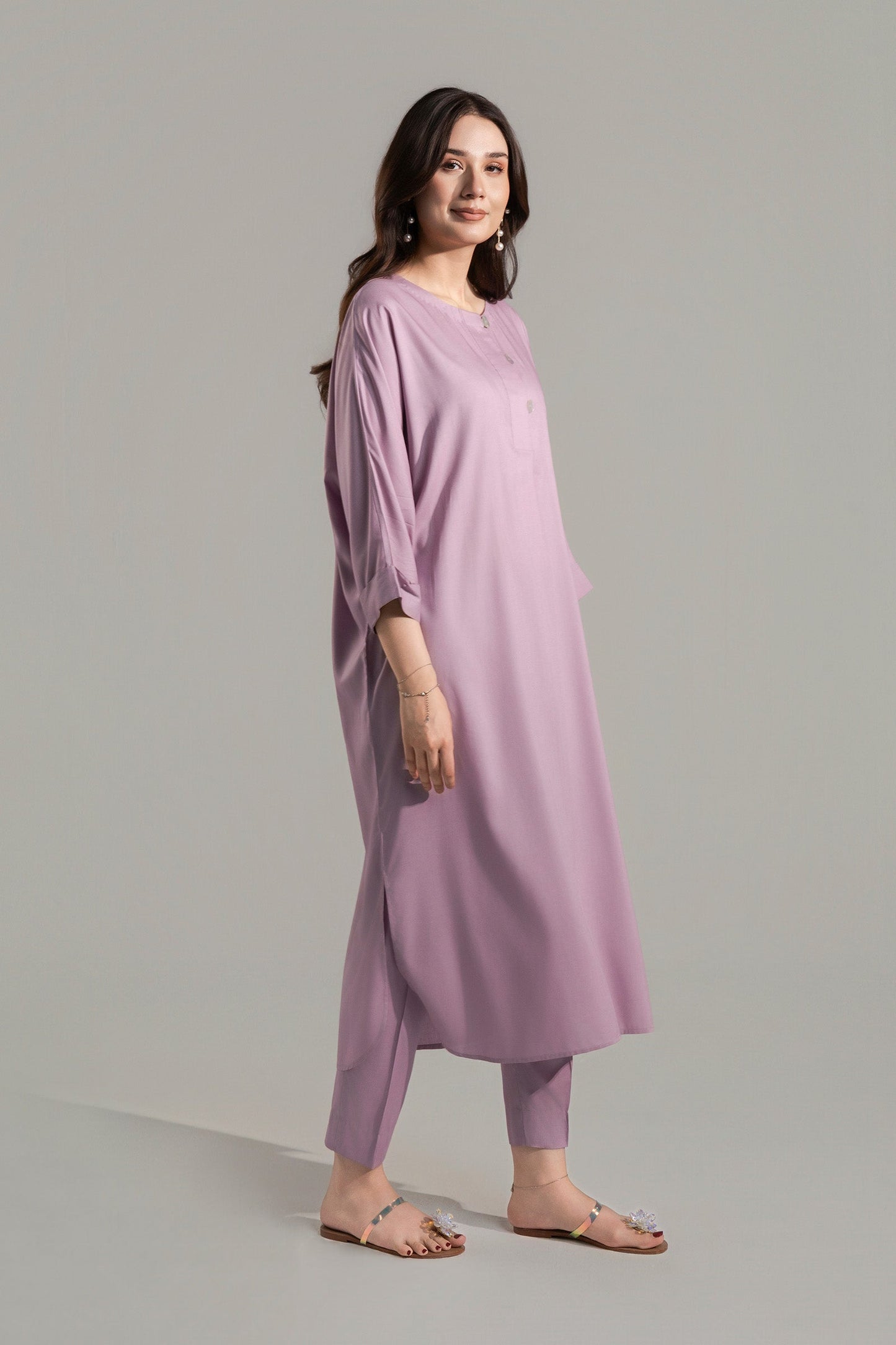 2 Pc Dyed Arabic Lawn Suit