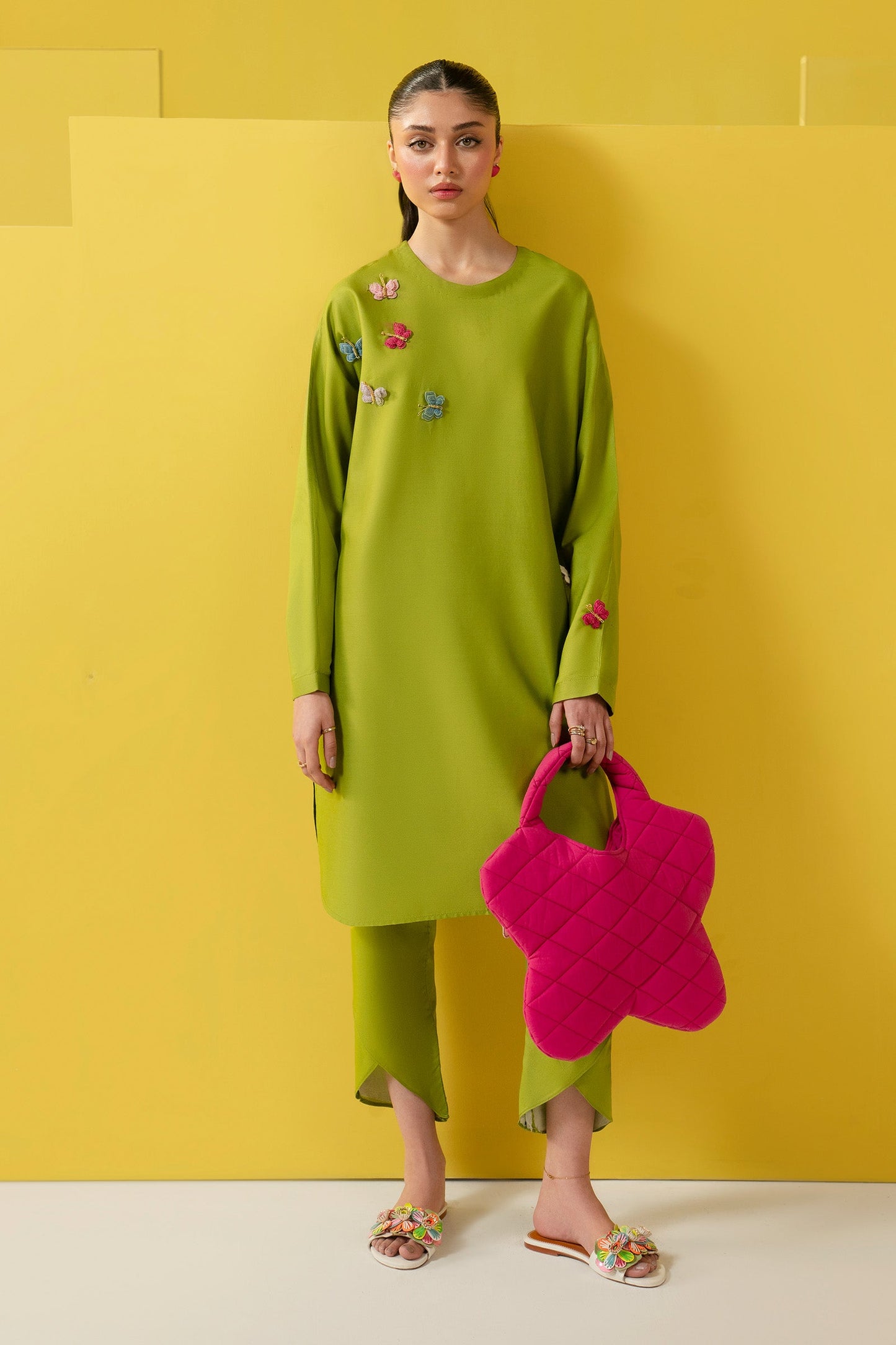 2 Pc Dyed Arabic Lawn Suit