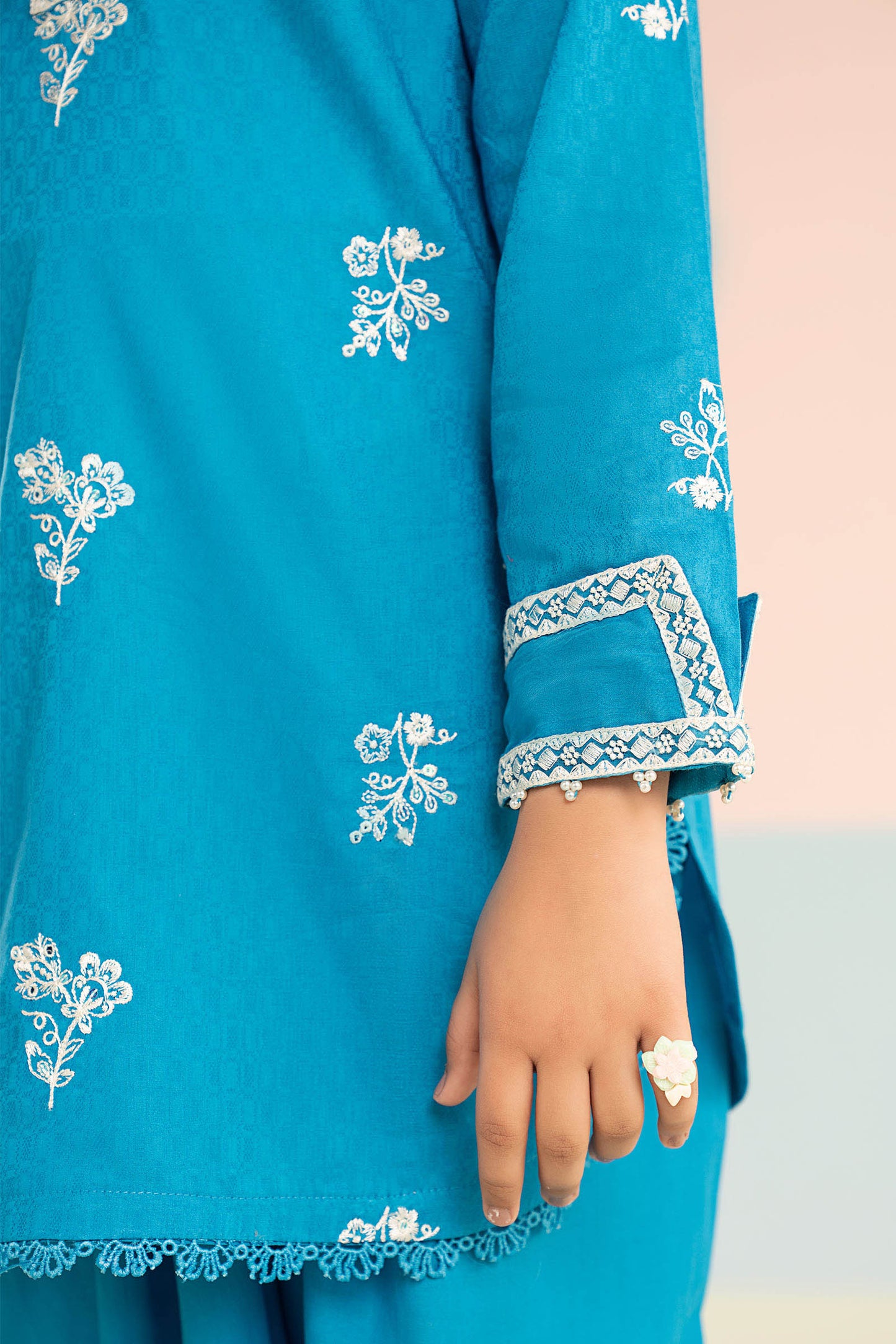2 Piece Embroidered Dobby Lawn Suit