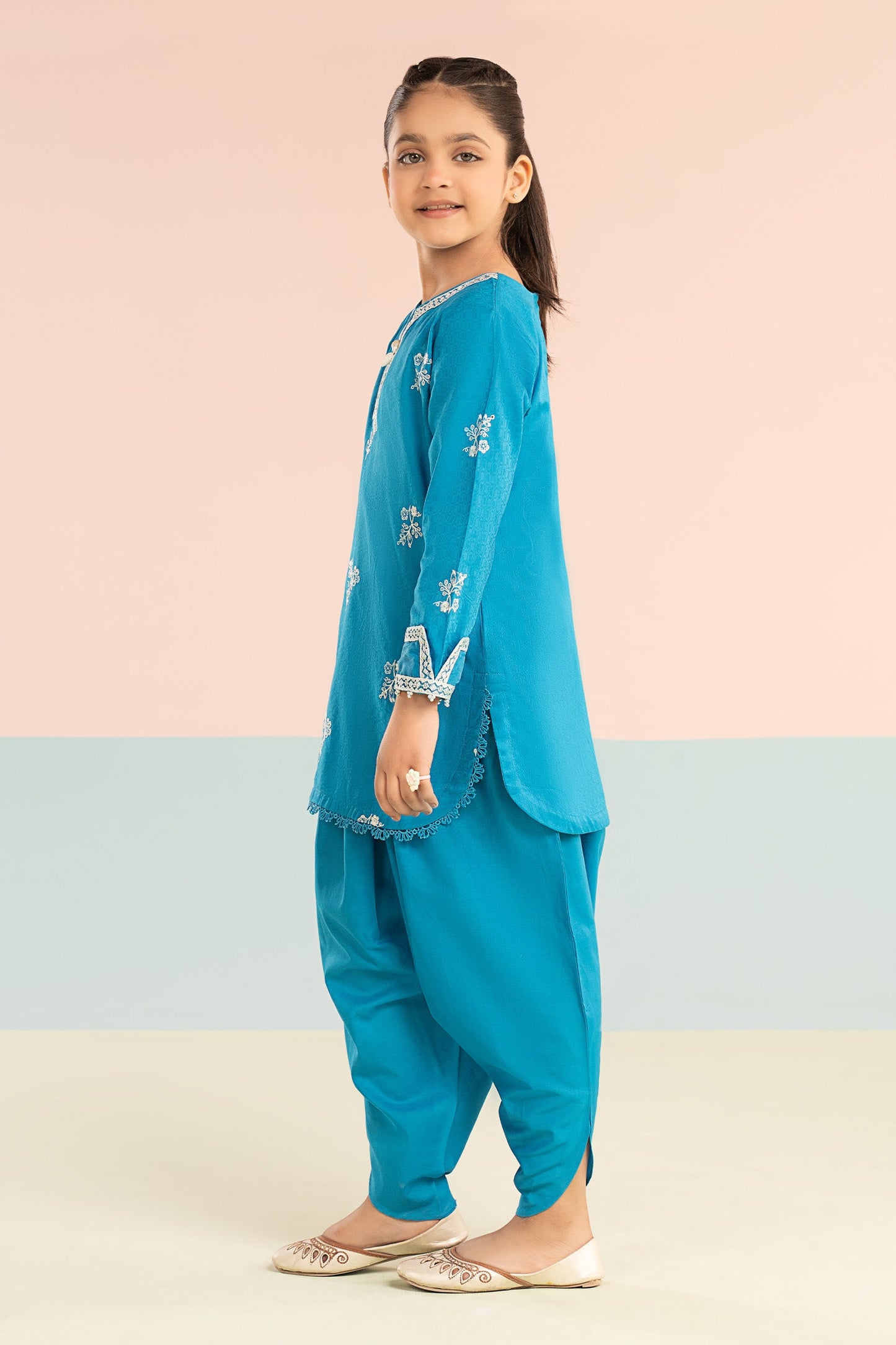 2 Piece Embroidered Dobby Lawn Suit