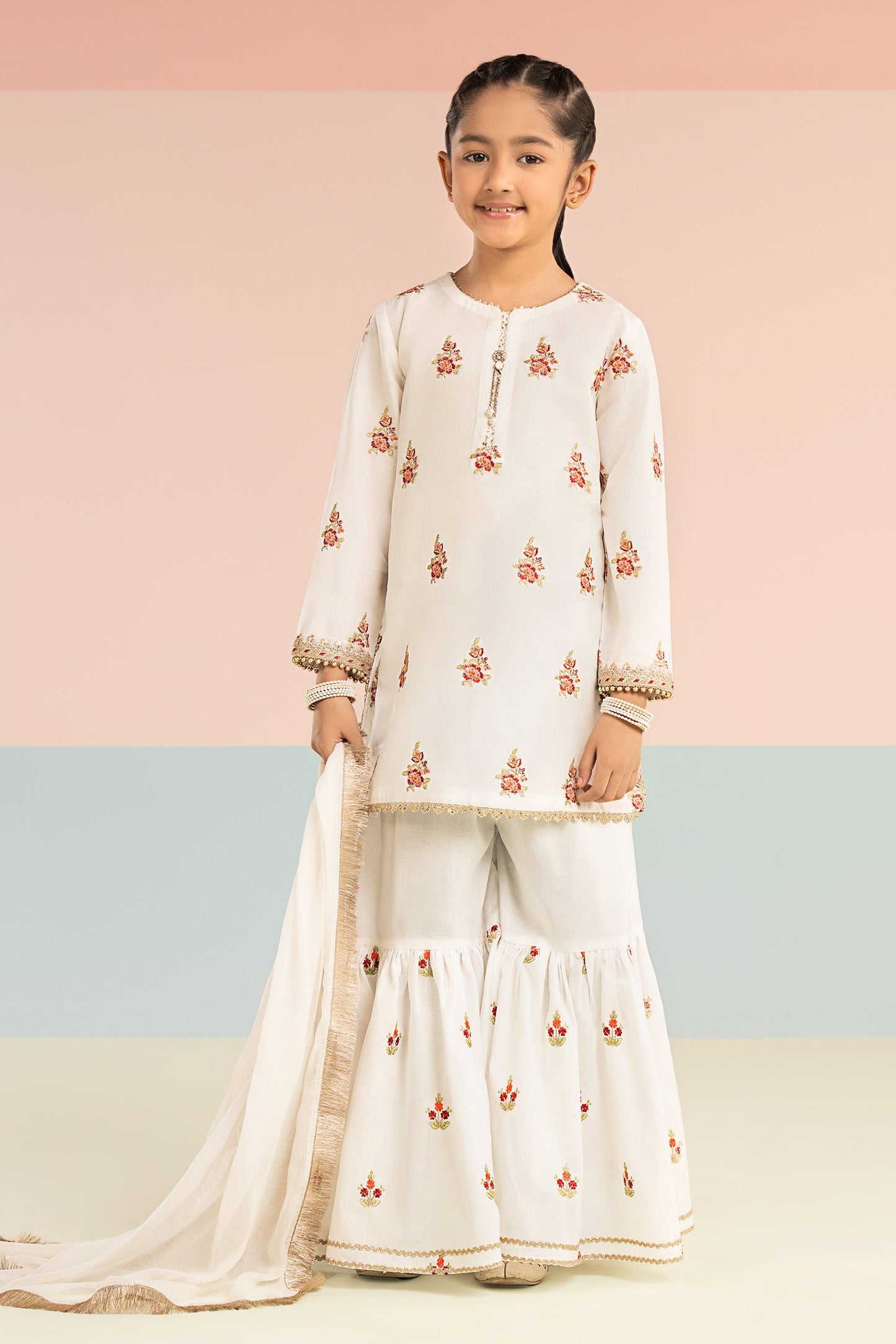 3 Piece Embroidered Dobby Lawn Suit