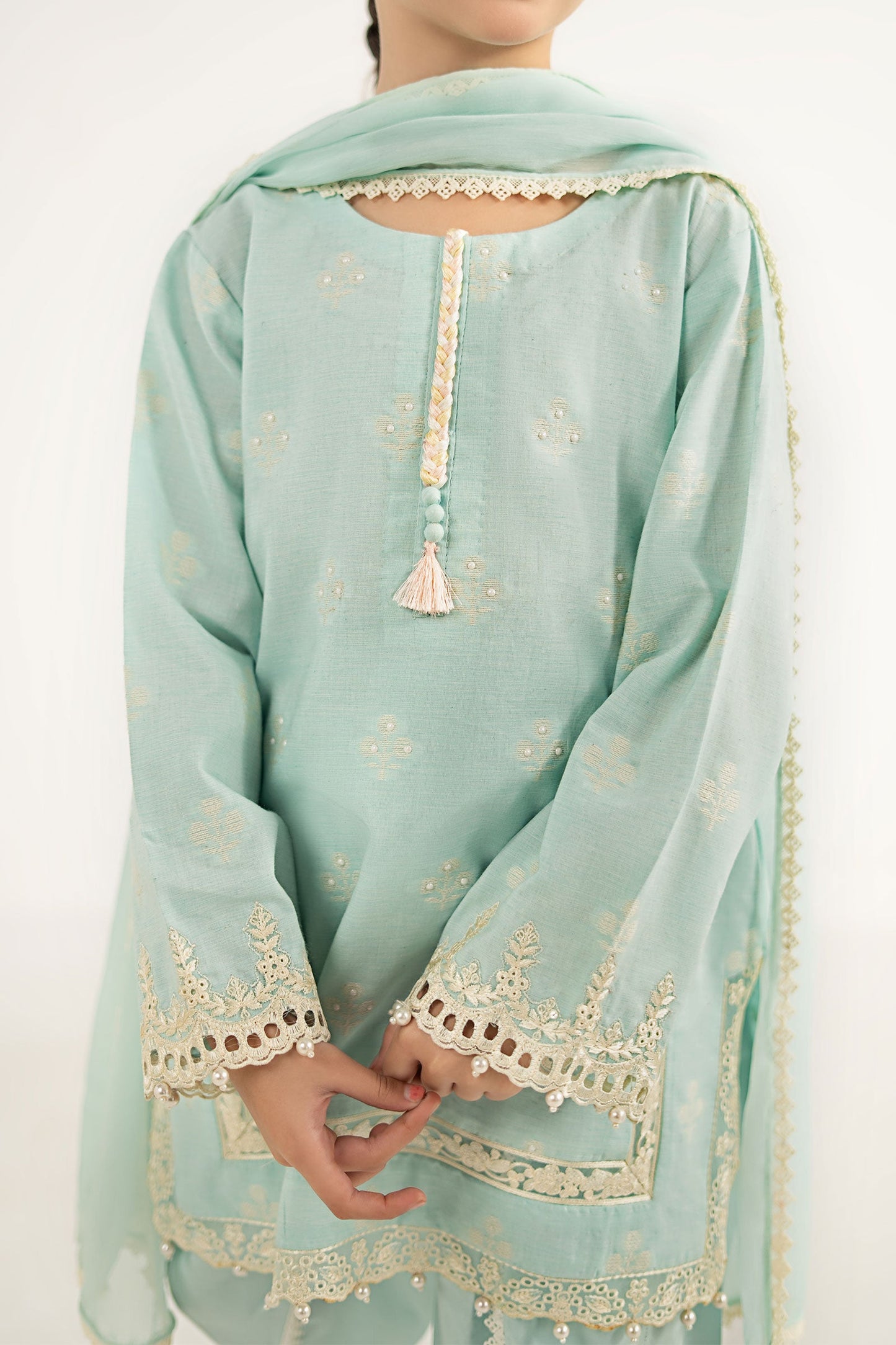3 Piece Embroidered Jacquard Suit