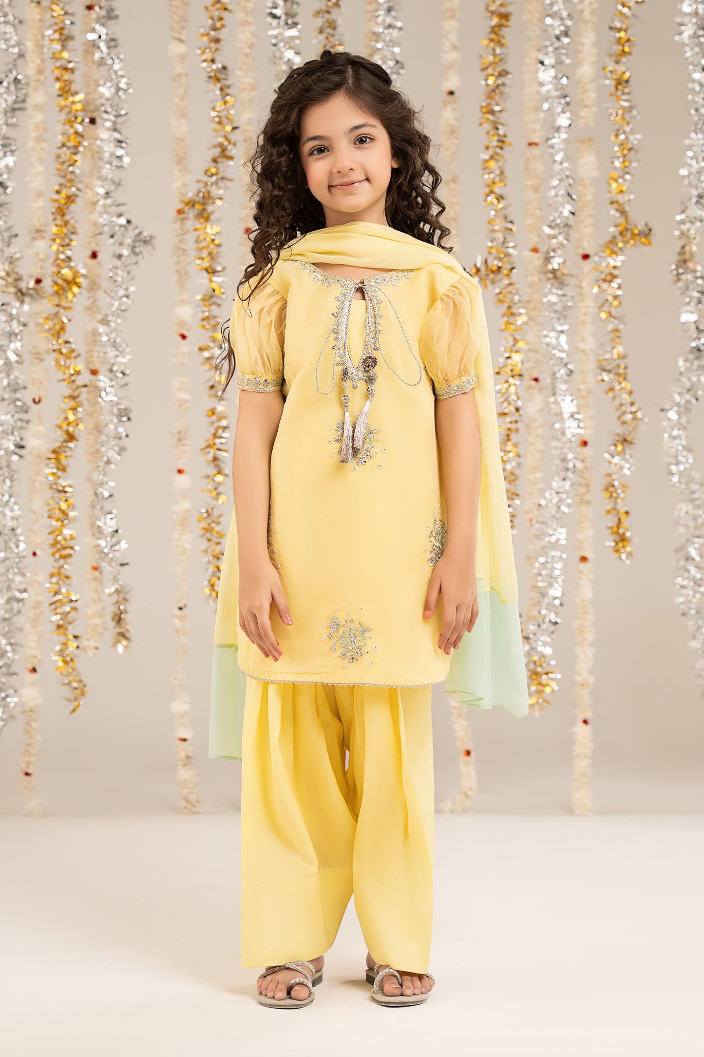 3 Piece Embroidered Organza Suit