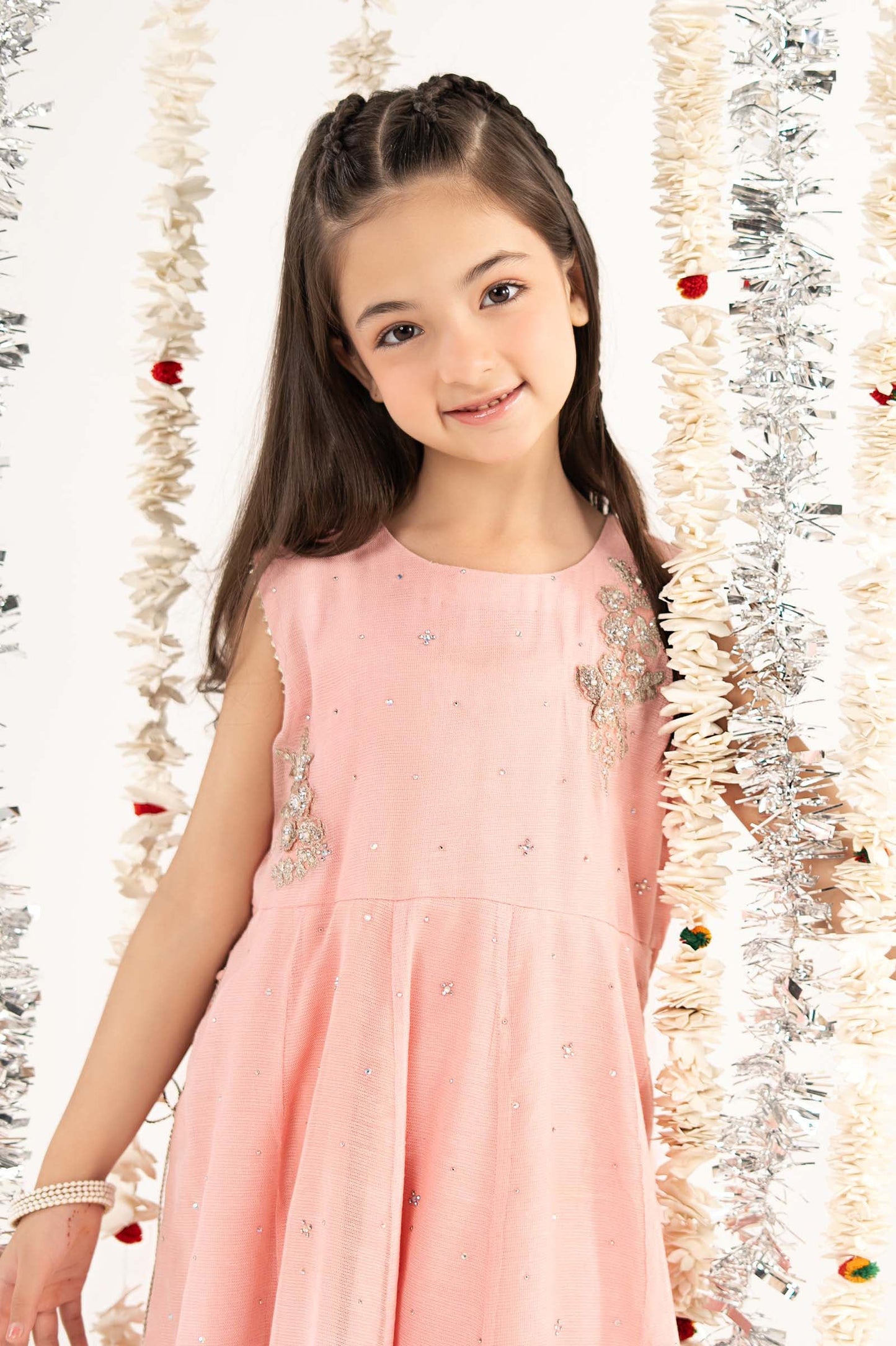 2 Piece Embroidered Cotton Net Suit