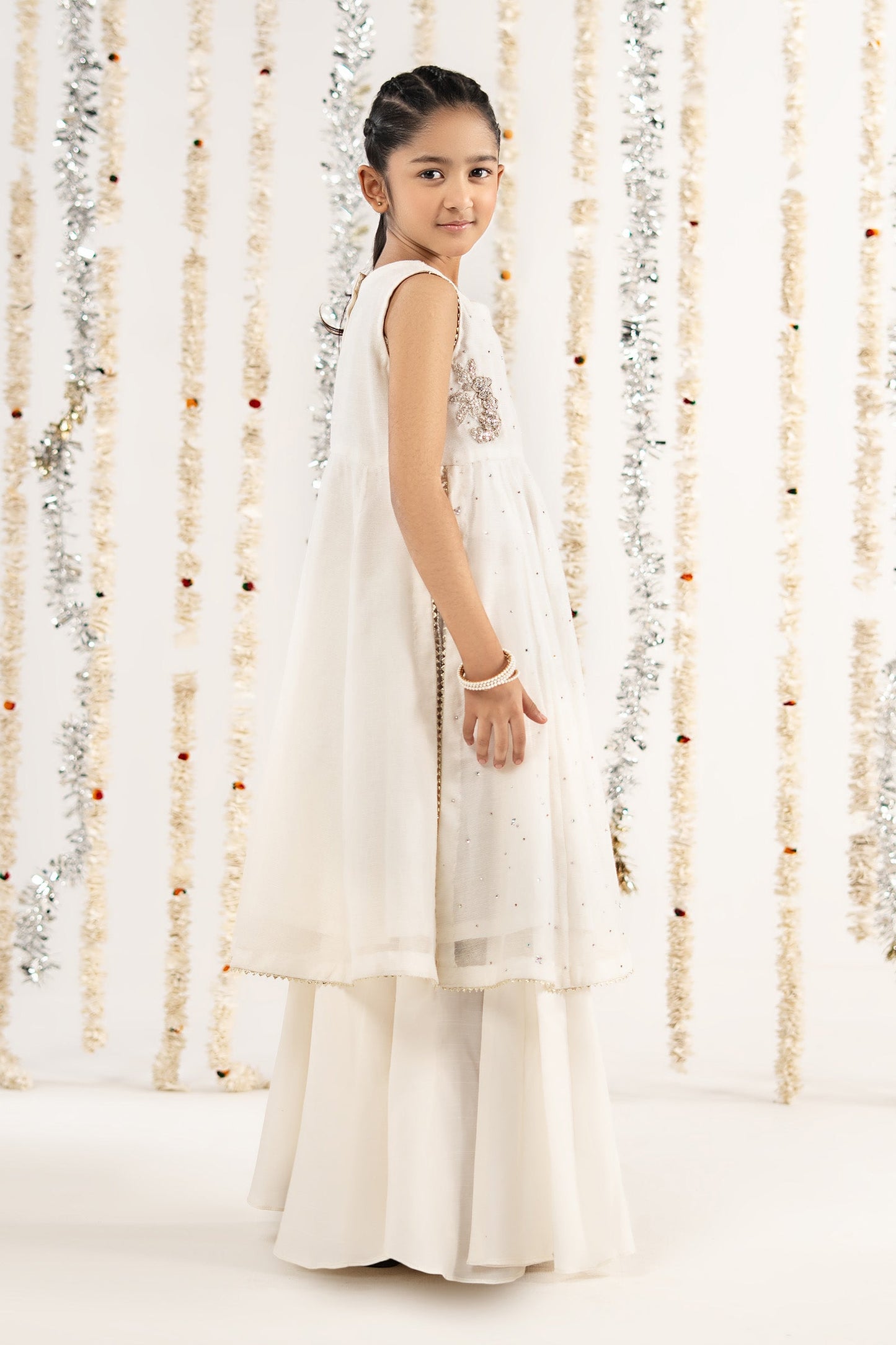 2 Piece Embroidered Cotton Net Suit