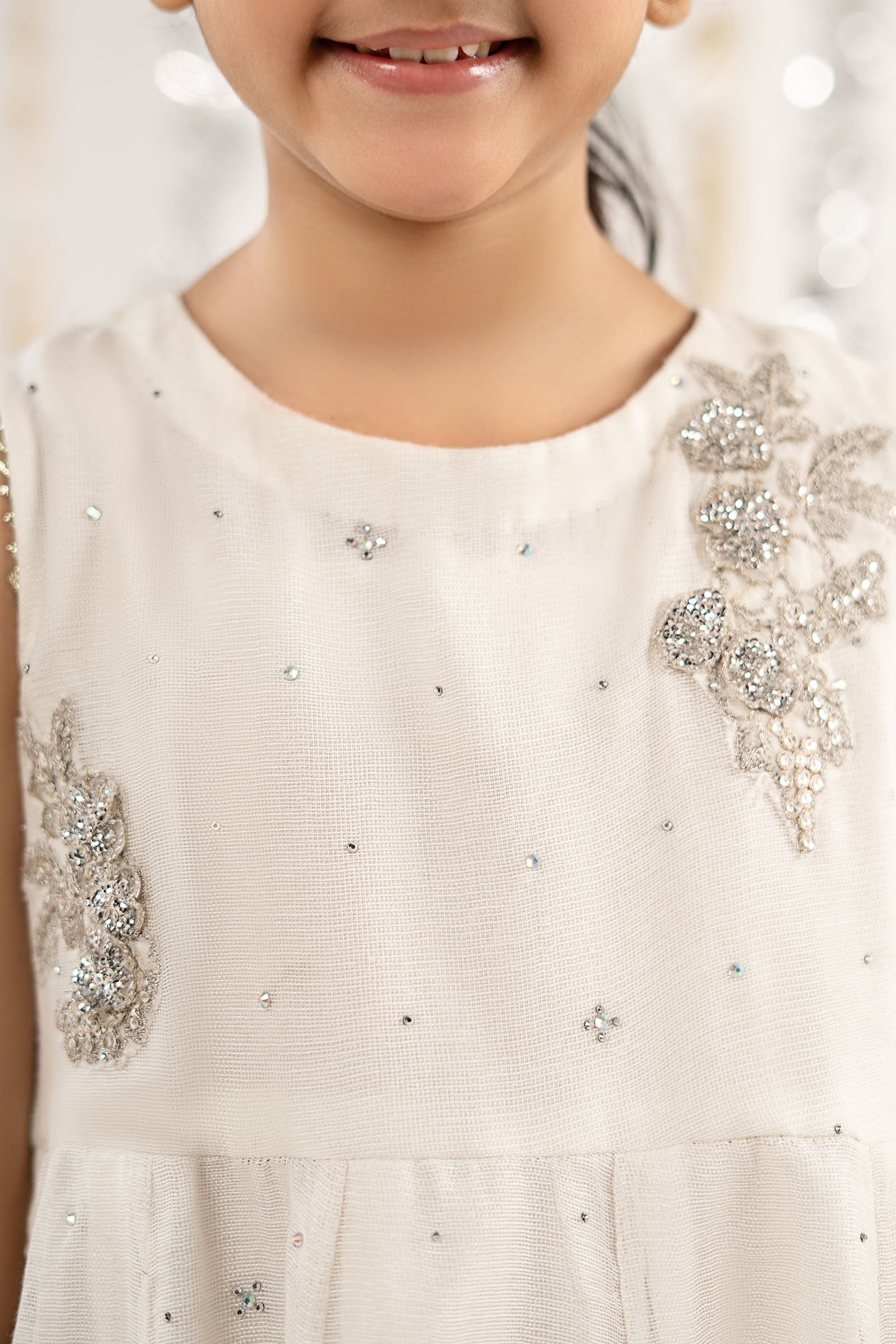 2 Piece Embroidered Cotton Net Suit