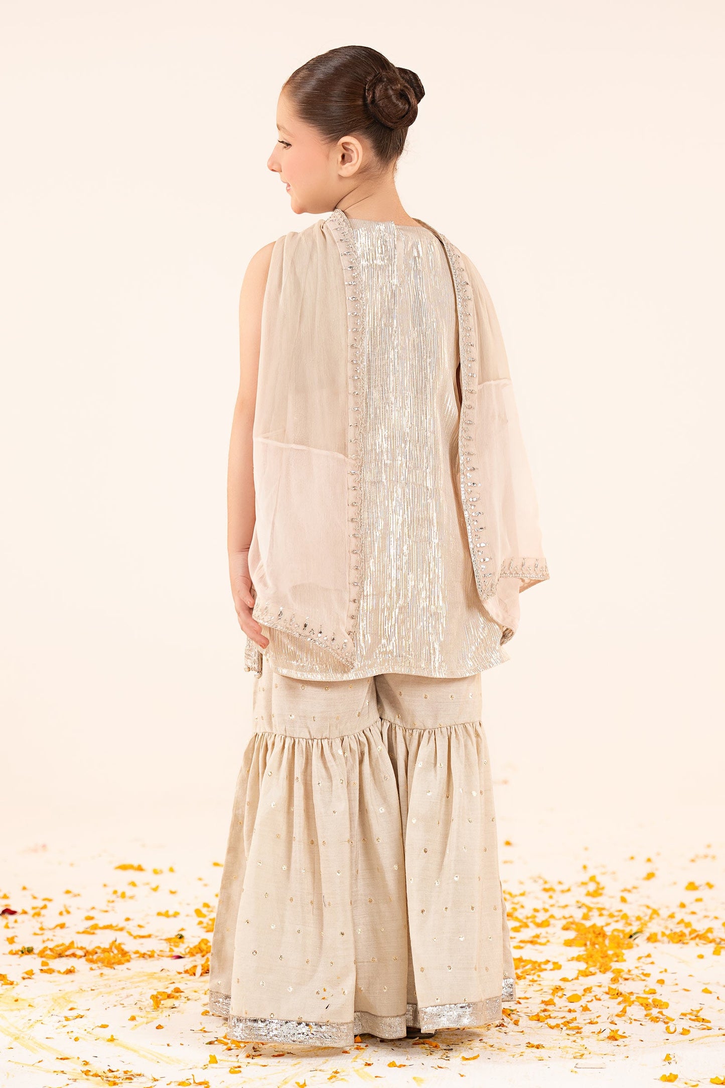 3 Piece Embroidered Shimmer Silk Suit