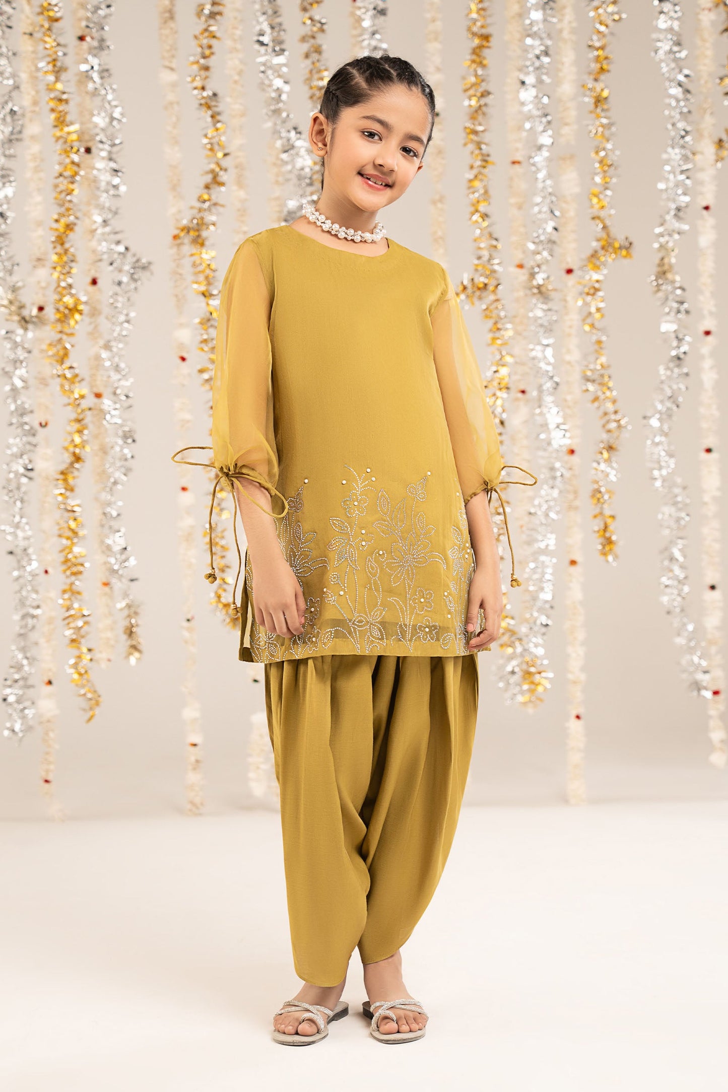 2 Piece Embellished Organza Suit