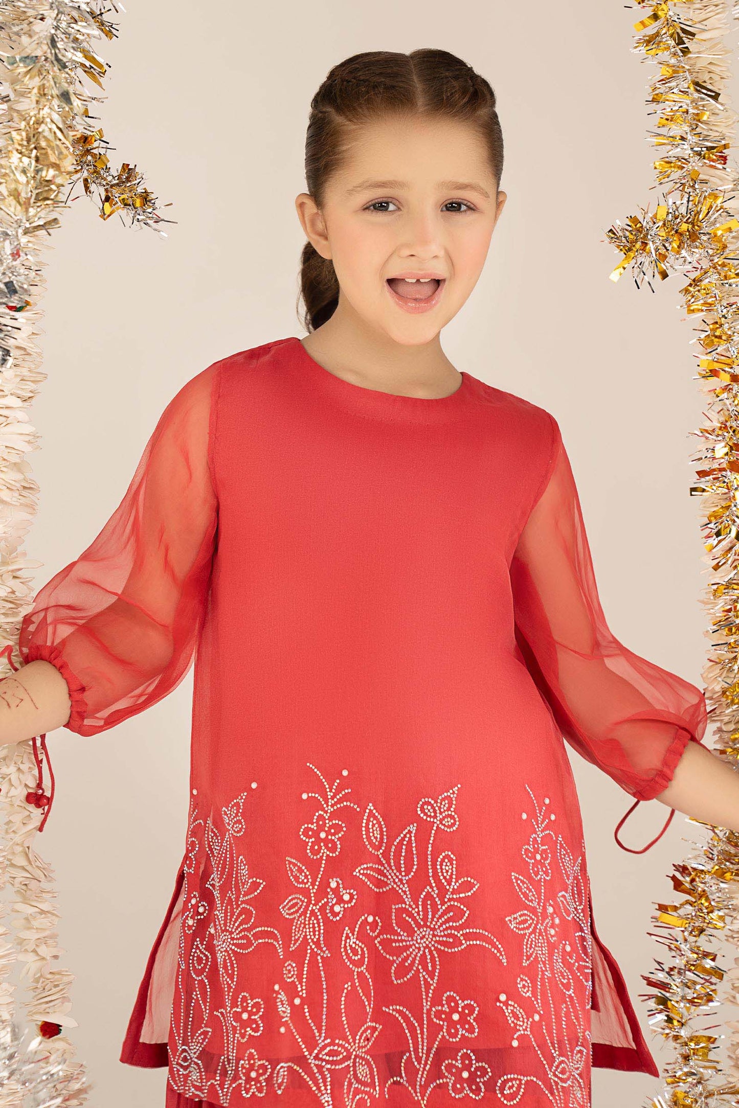 2 Piece Embellished Organza Suit