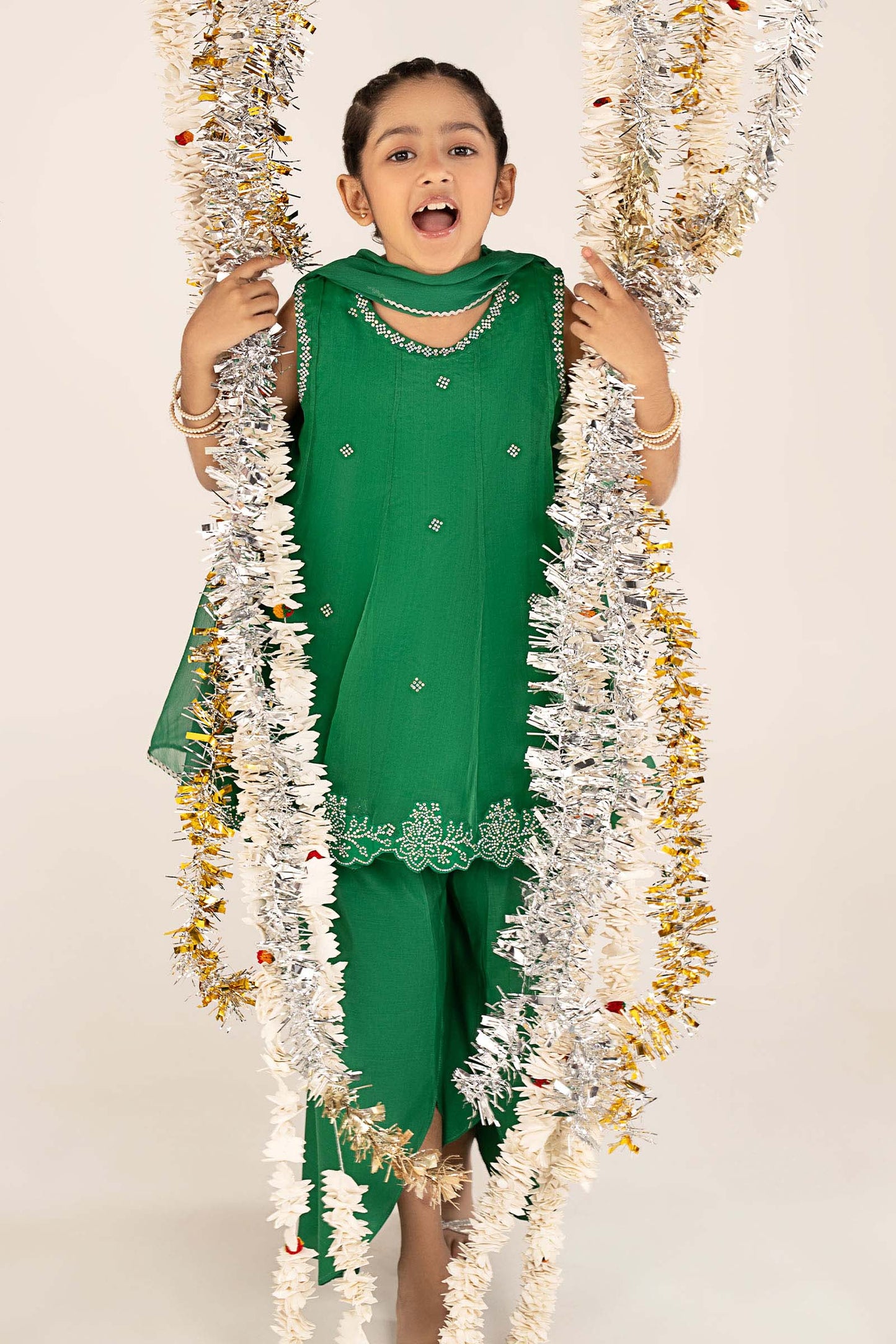 3 Piece Embellished Organza Suit