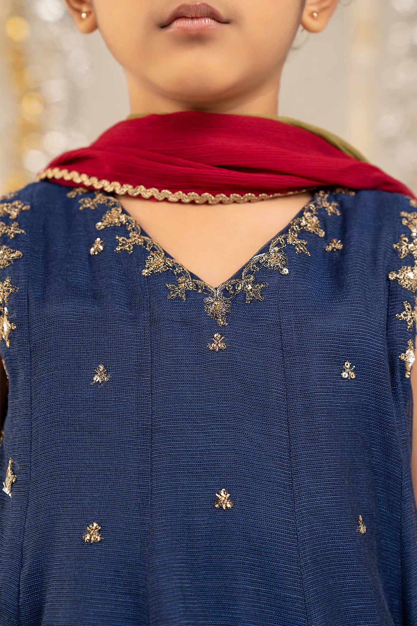 3 Piece Embroidered Cotton Net Suit