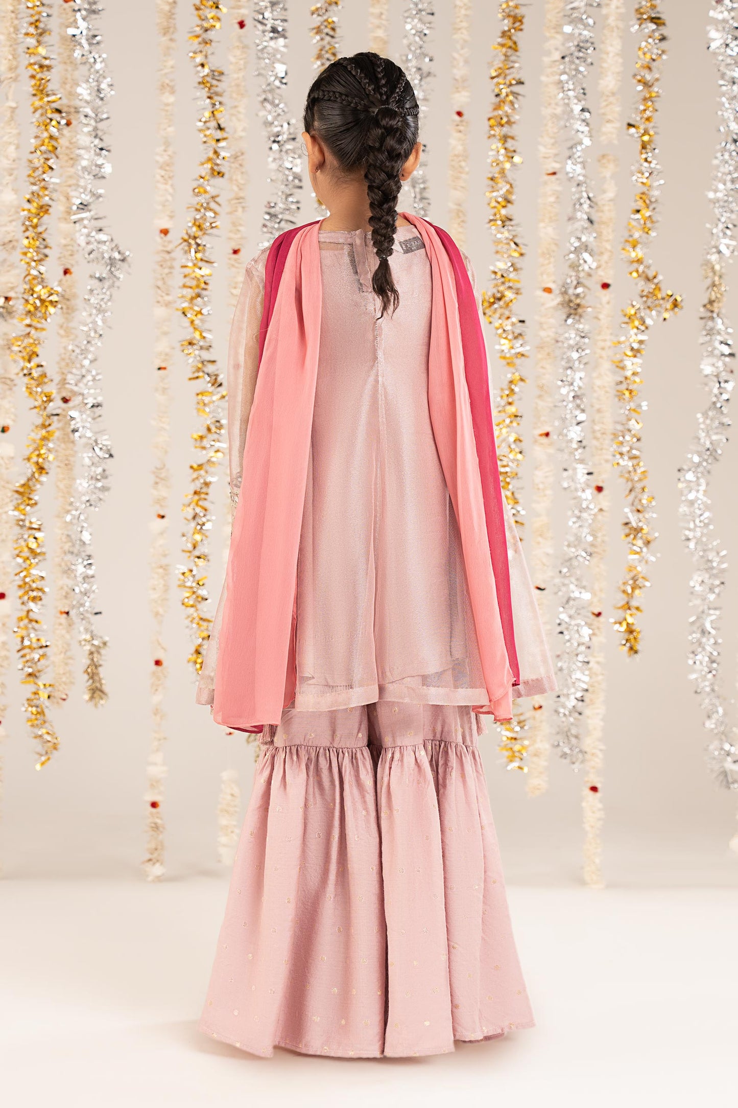 3 Piece Embroidered Zari Net Suit