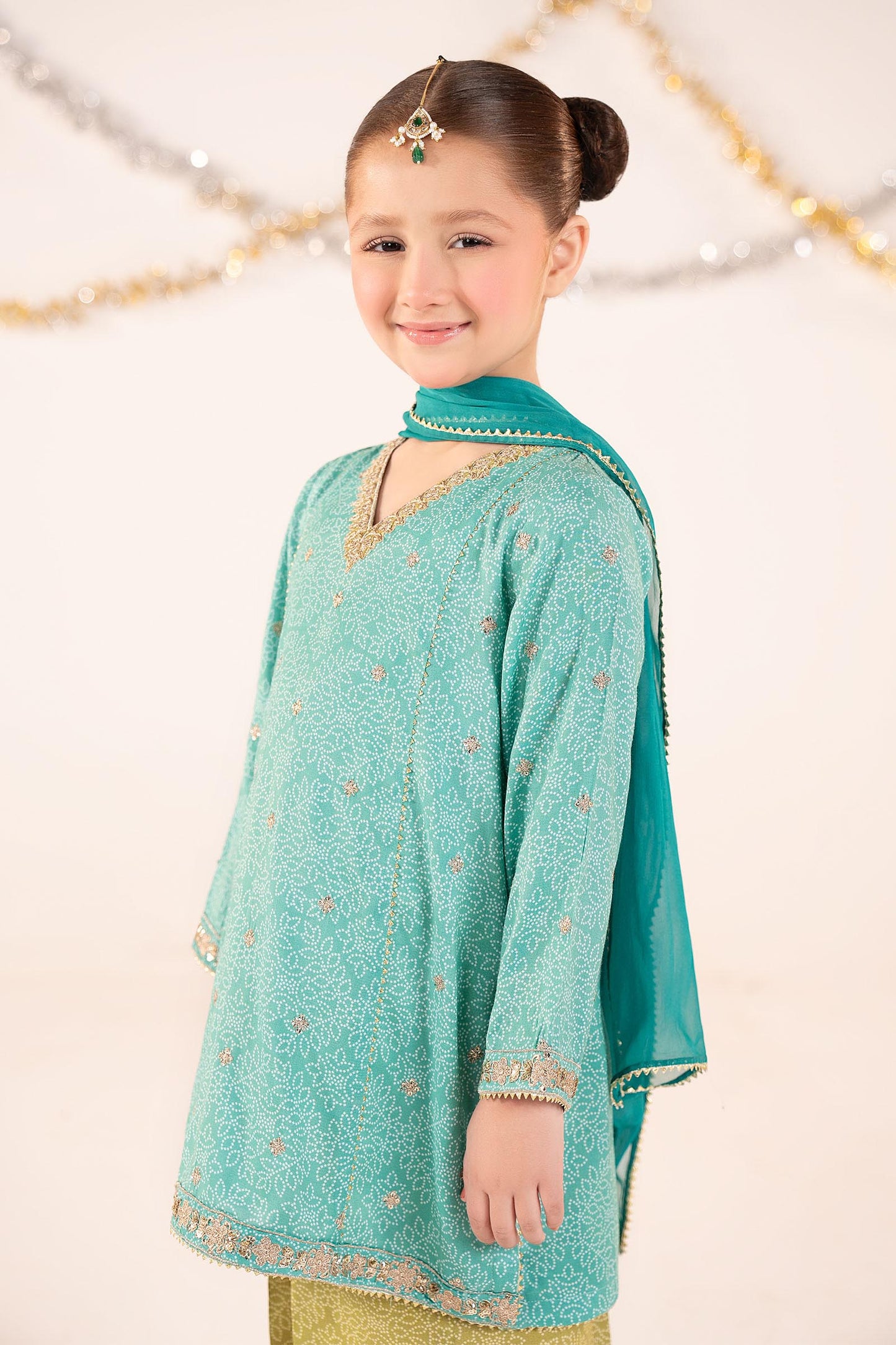 3 Piece Embroidered Raw Silk Suit