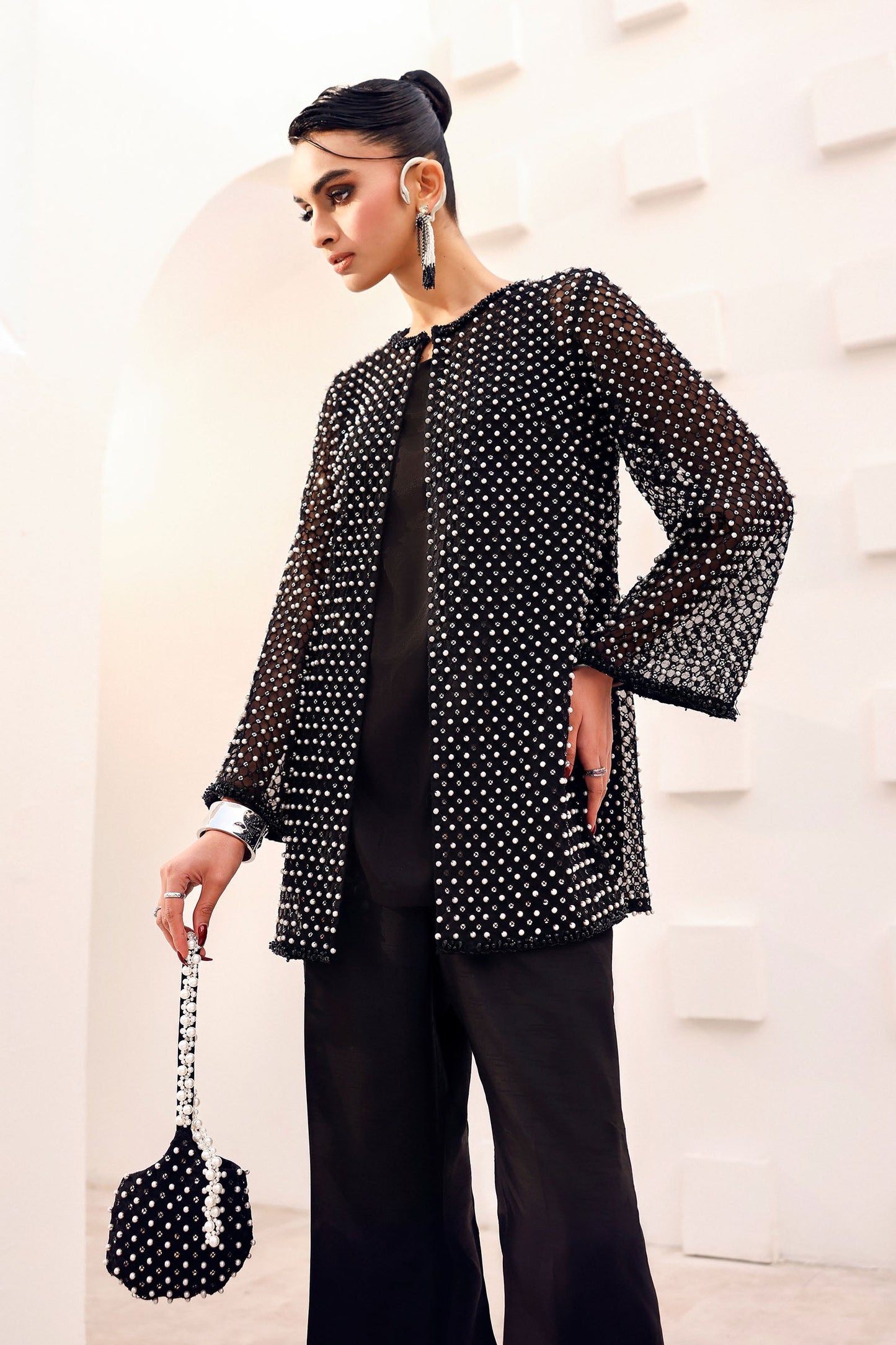 3 Piece Embroidered Organza Suit
