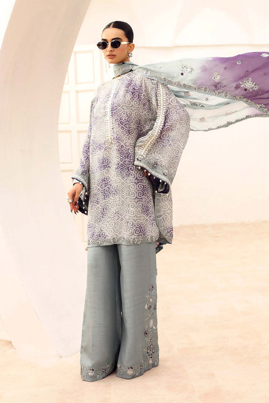 3 Piece Embroidered Silk Suit